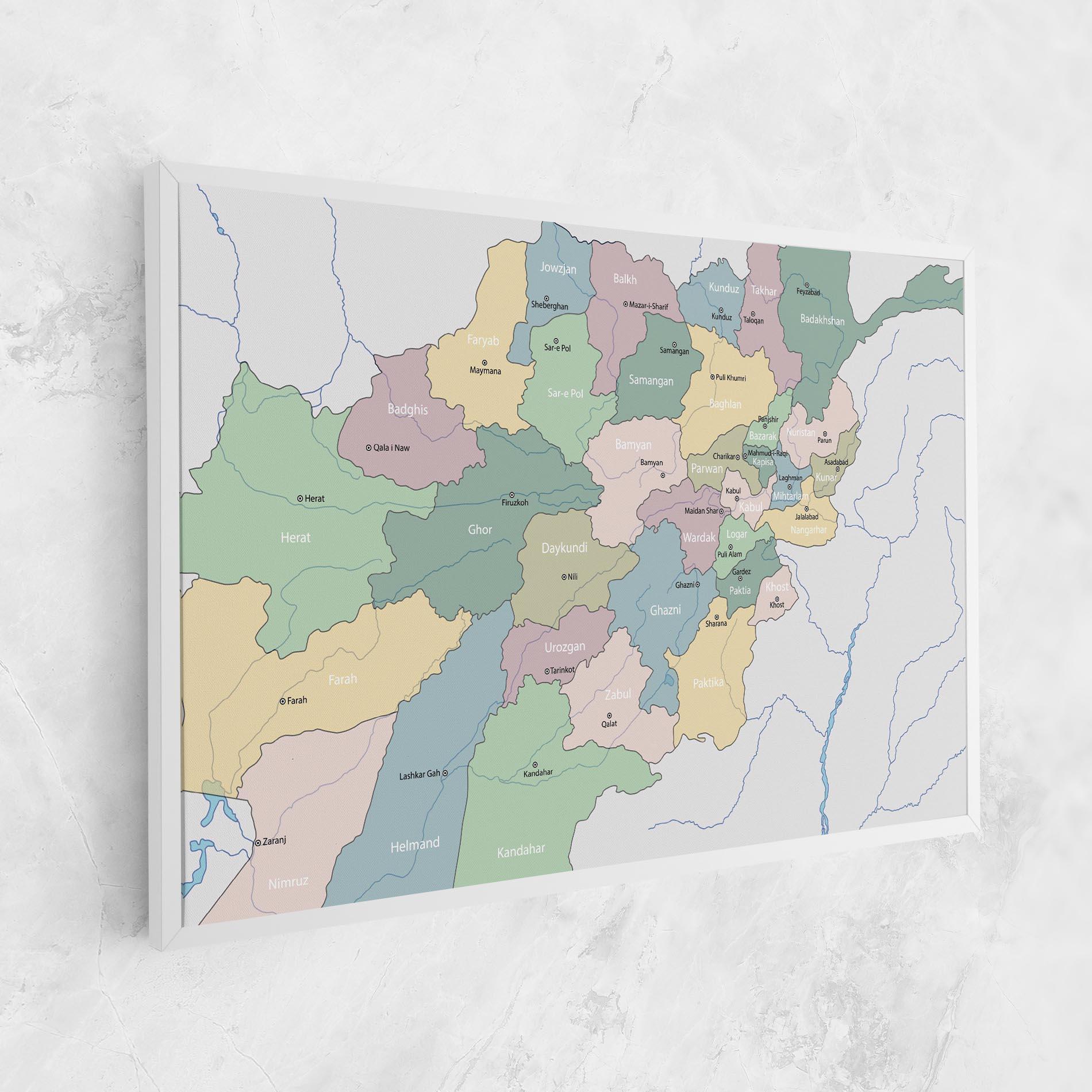 Tablou Canvas Afghanistan Map mockup 1