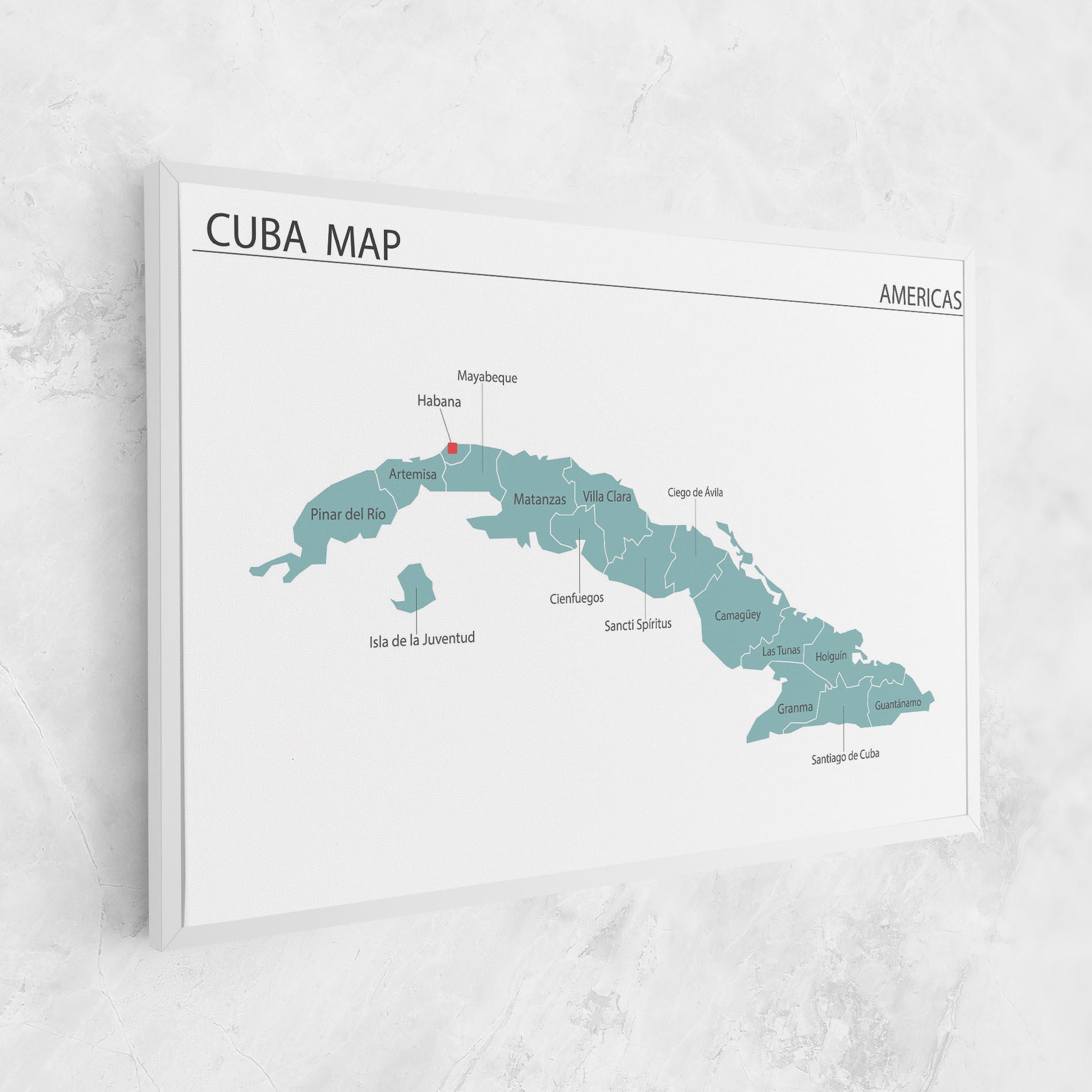 Tablou Canvas Cuba Map mockup 1