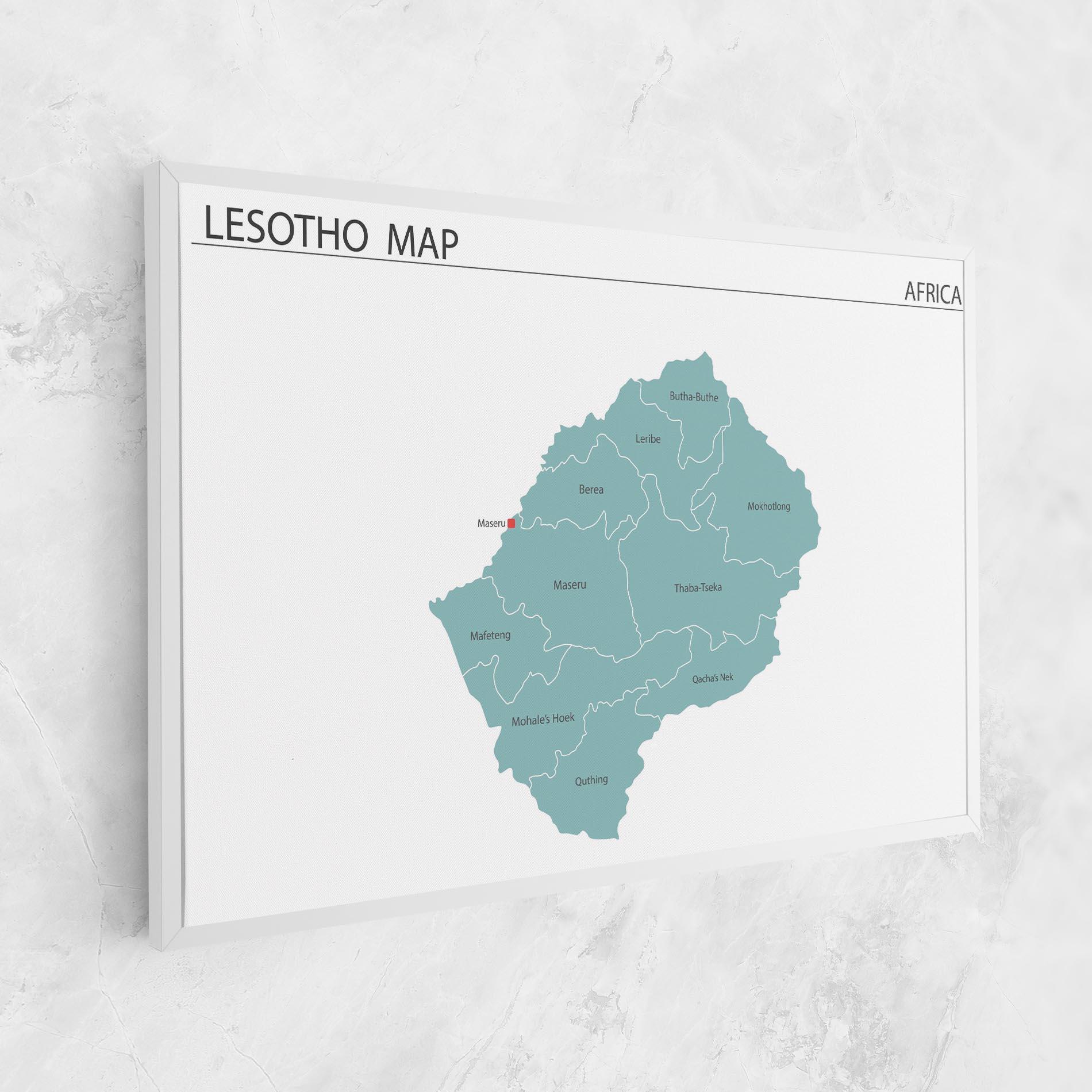 Tablou Canvas Lesotho Map mockup 1