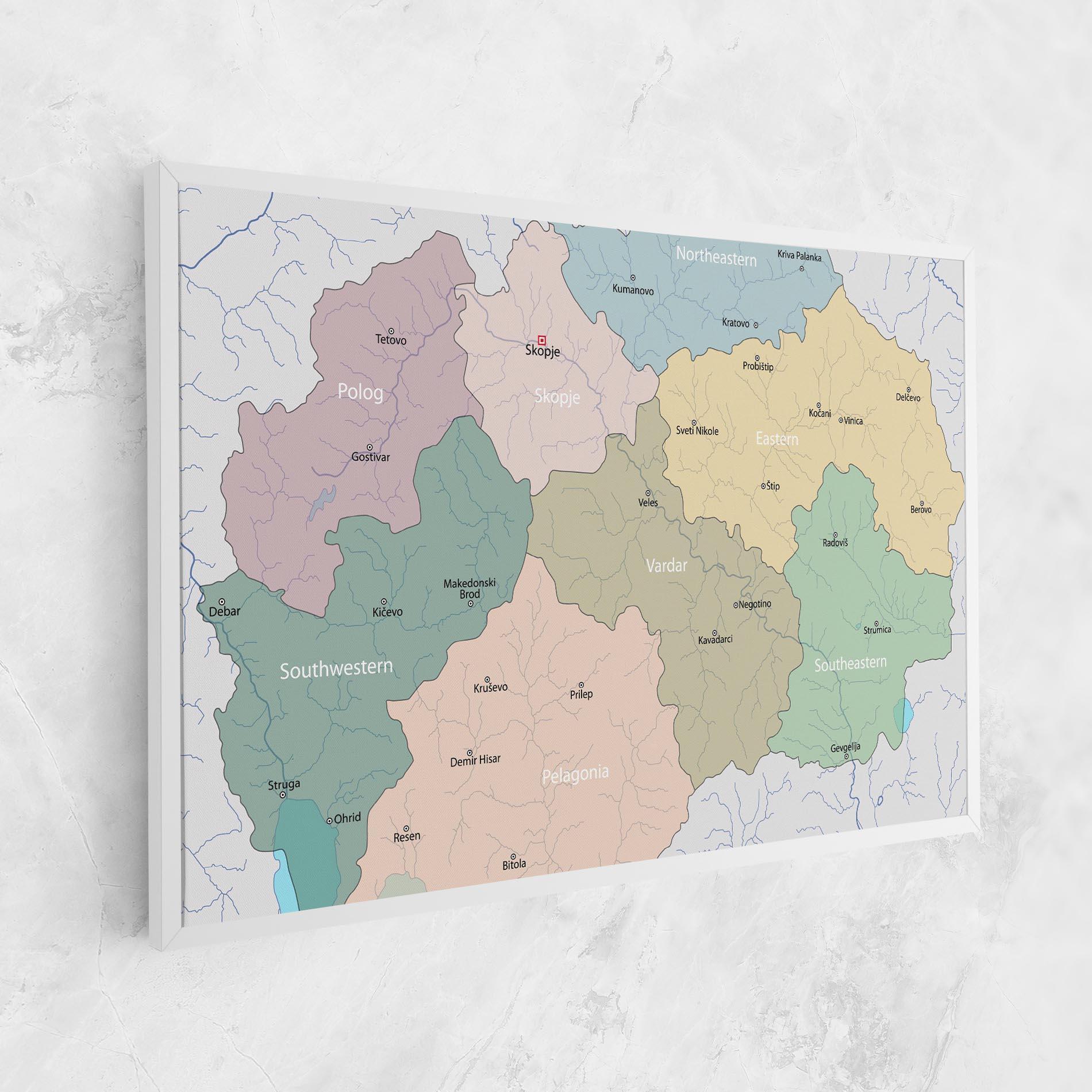 Tablou Canvas North Macedonia Map mockup 1