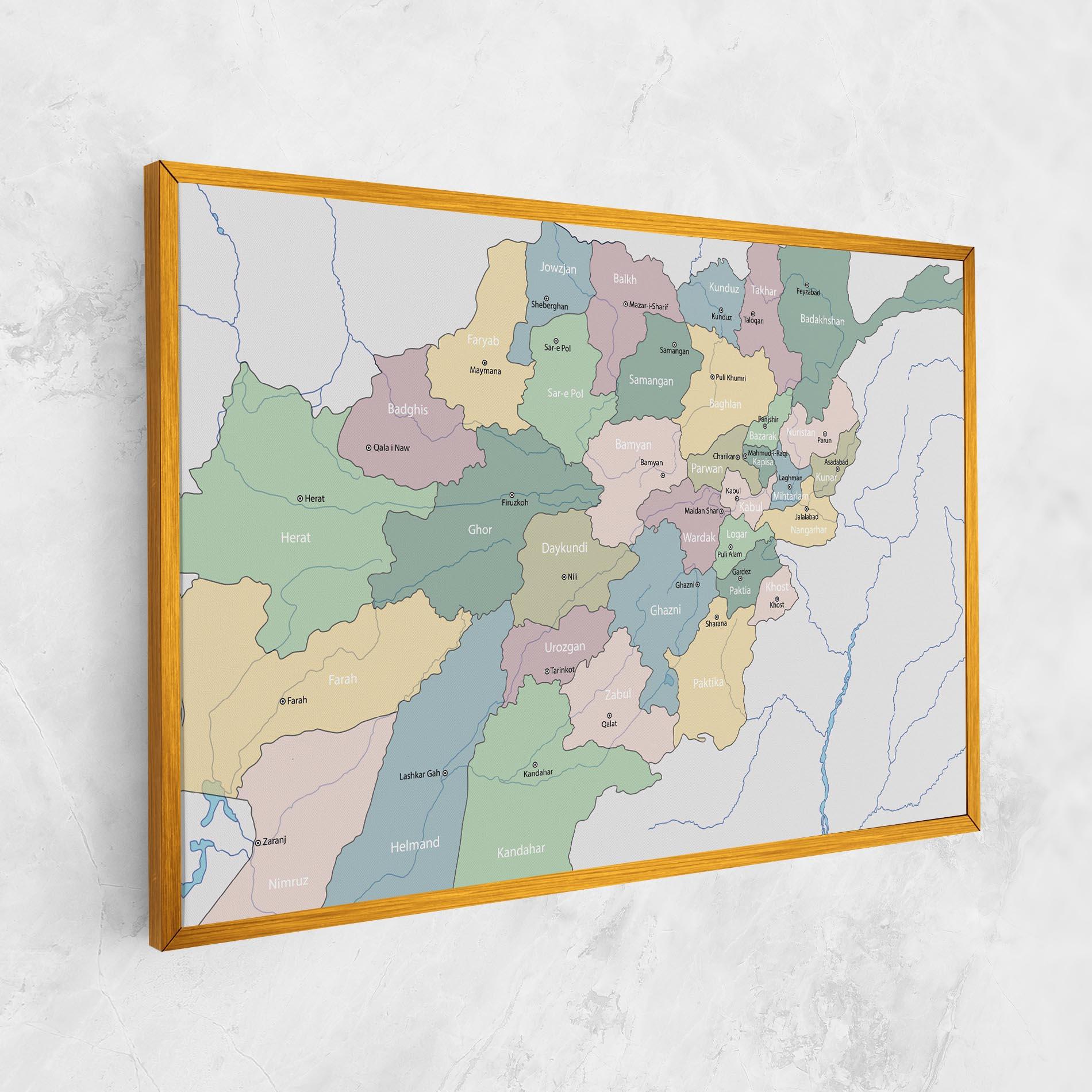 Tablou Canvas Afghanistan Map mockup 1