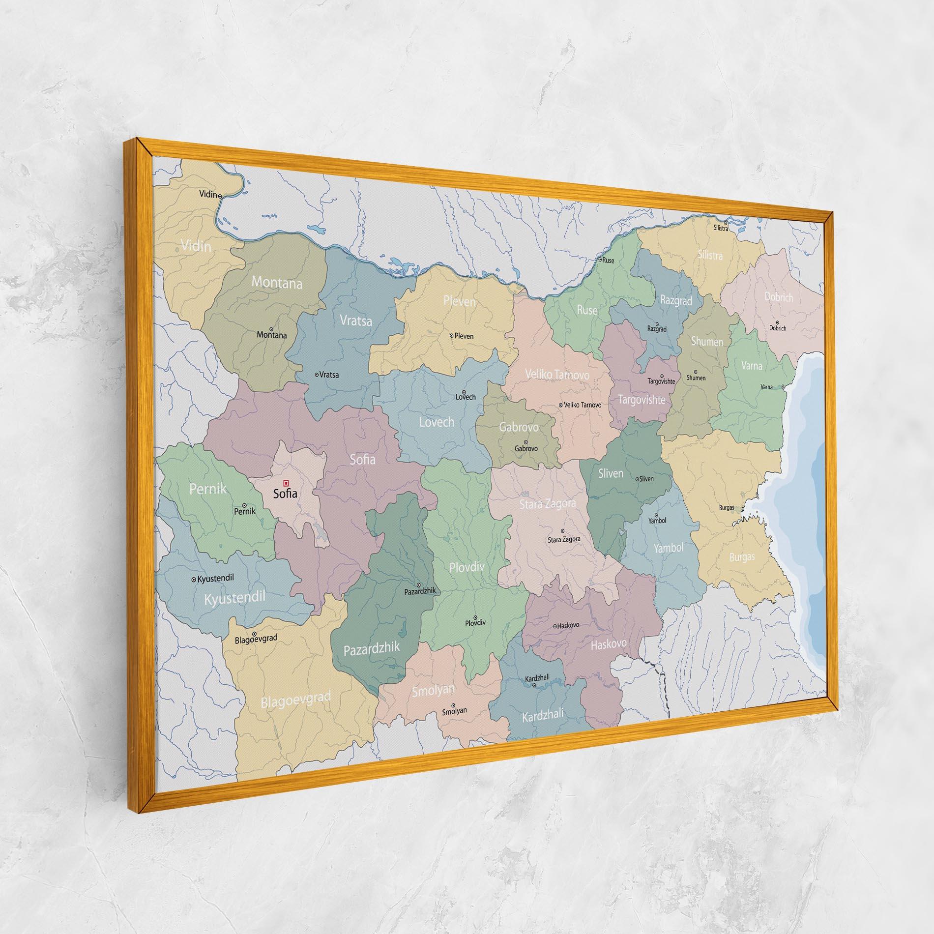 Tablou Canvas Bulgaria Map mockup 1