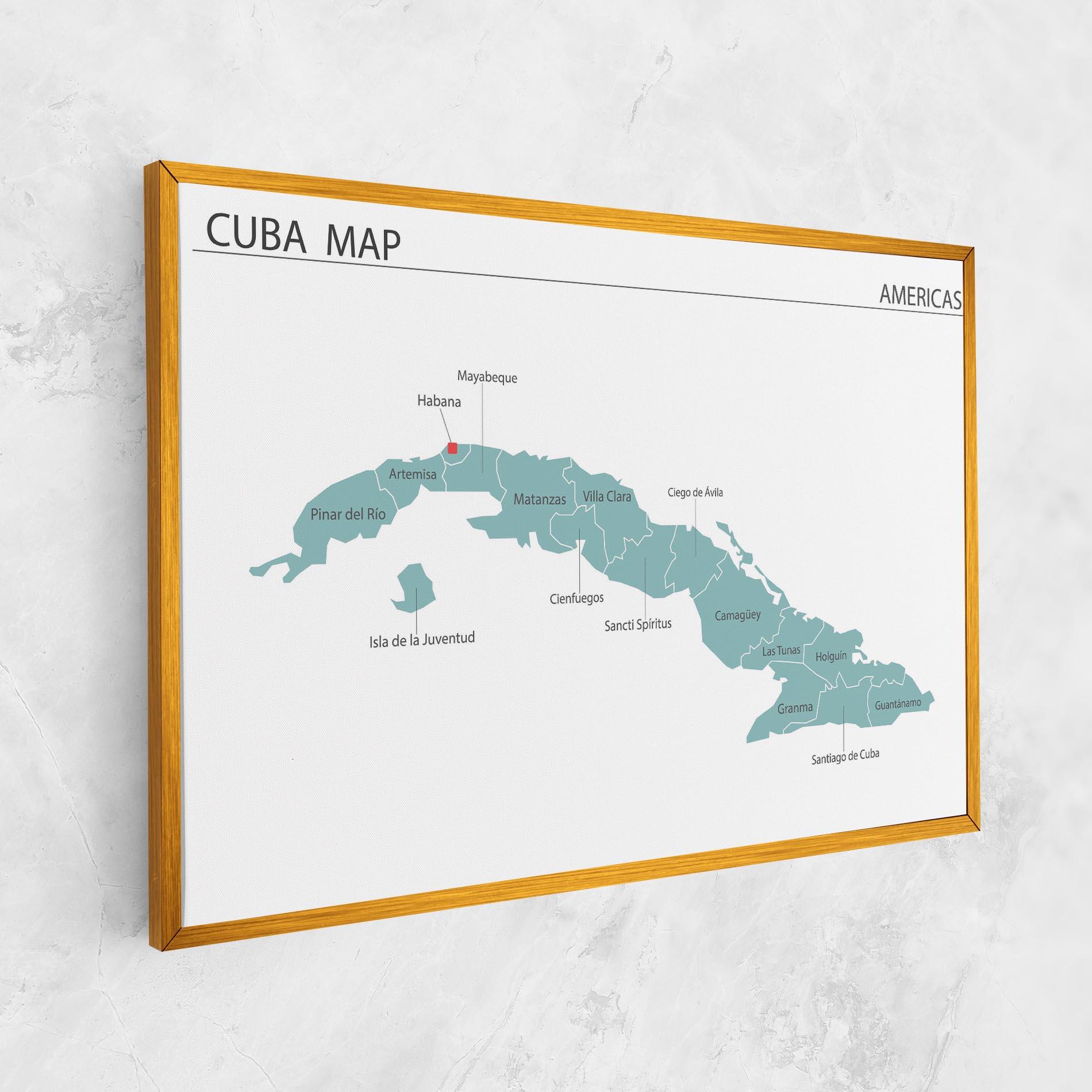 Tablou Canvas Cuba Map mockup 1