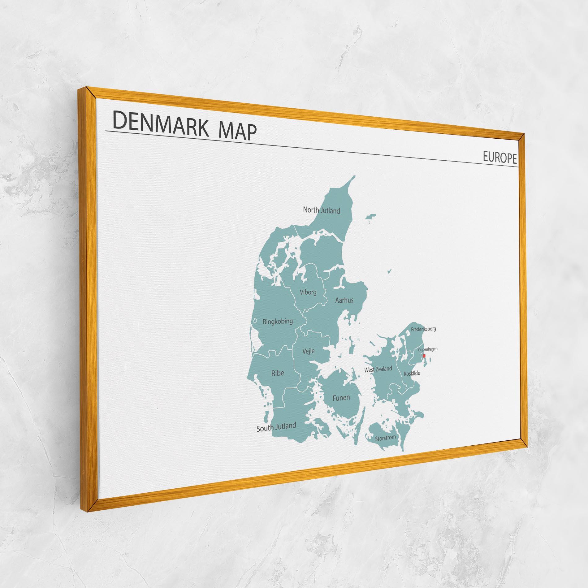 Tablou Canvas Denmark Map mockup 1