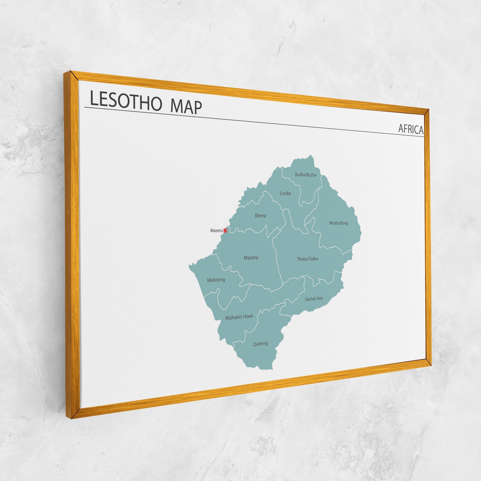 Tablou Canvas Lesotho Map mockup 1