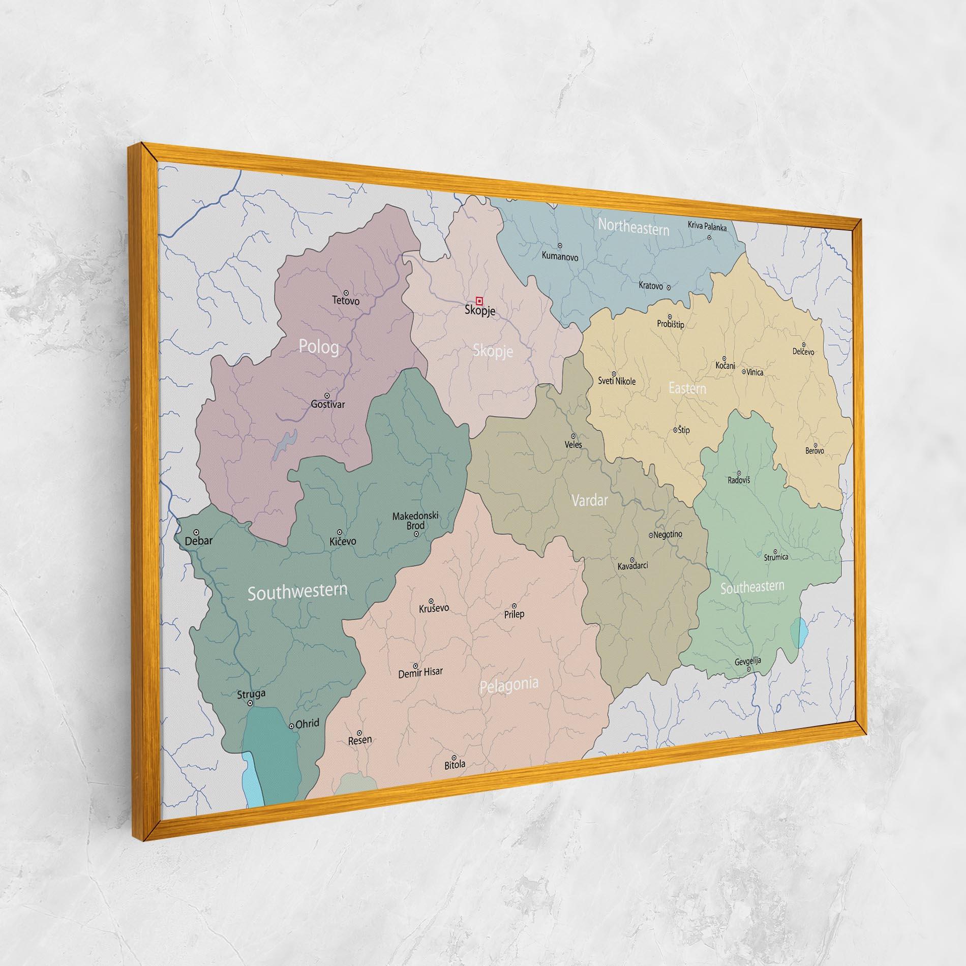 Tablou Canvas North Macedonia Map mockup 1