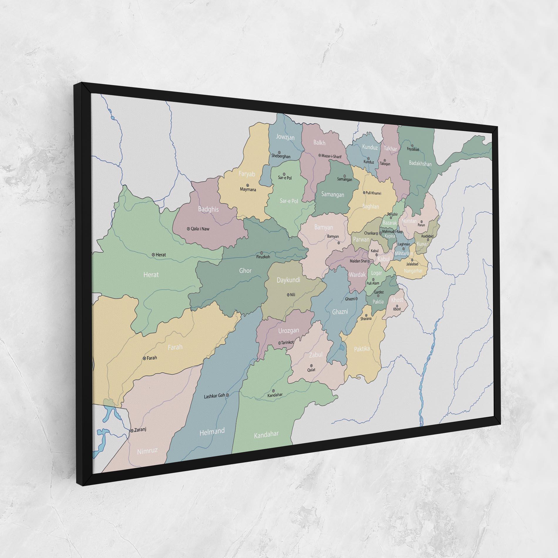 Tablou Canvas Afghanistan Map mockup 1