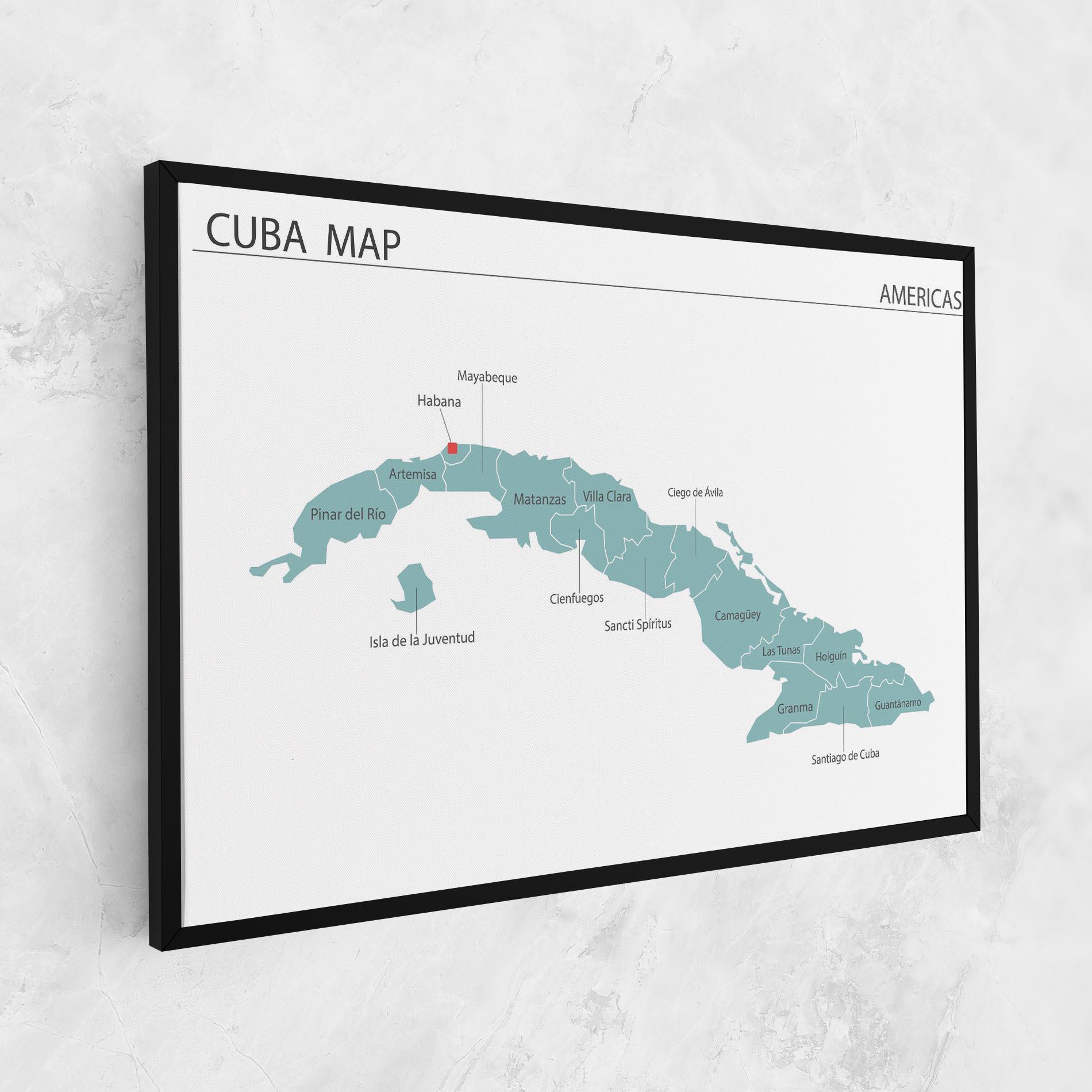 Tablou Canvas Cuba Map mockup 1