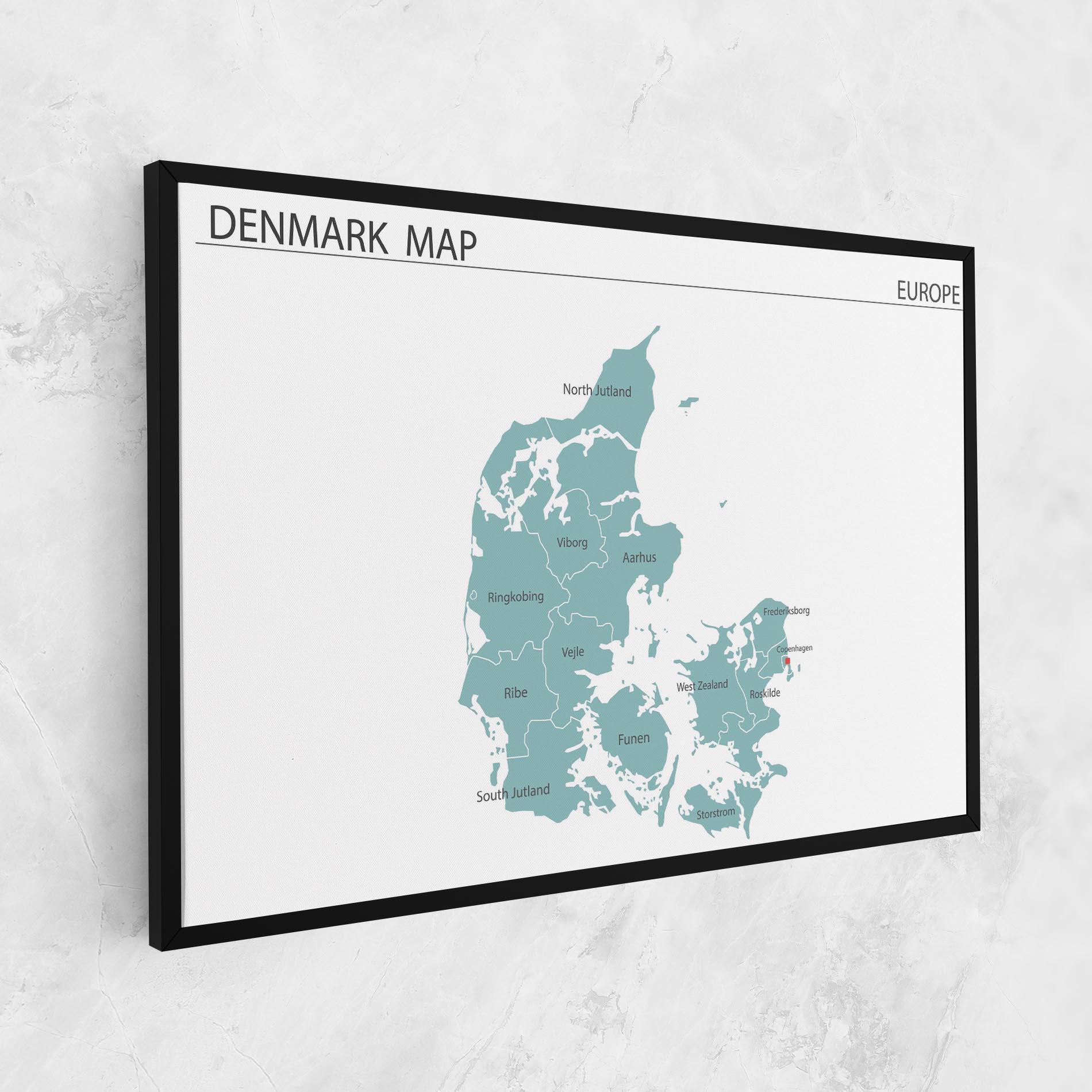 Tablou Canvas Denmark Map mockup 1