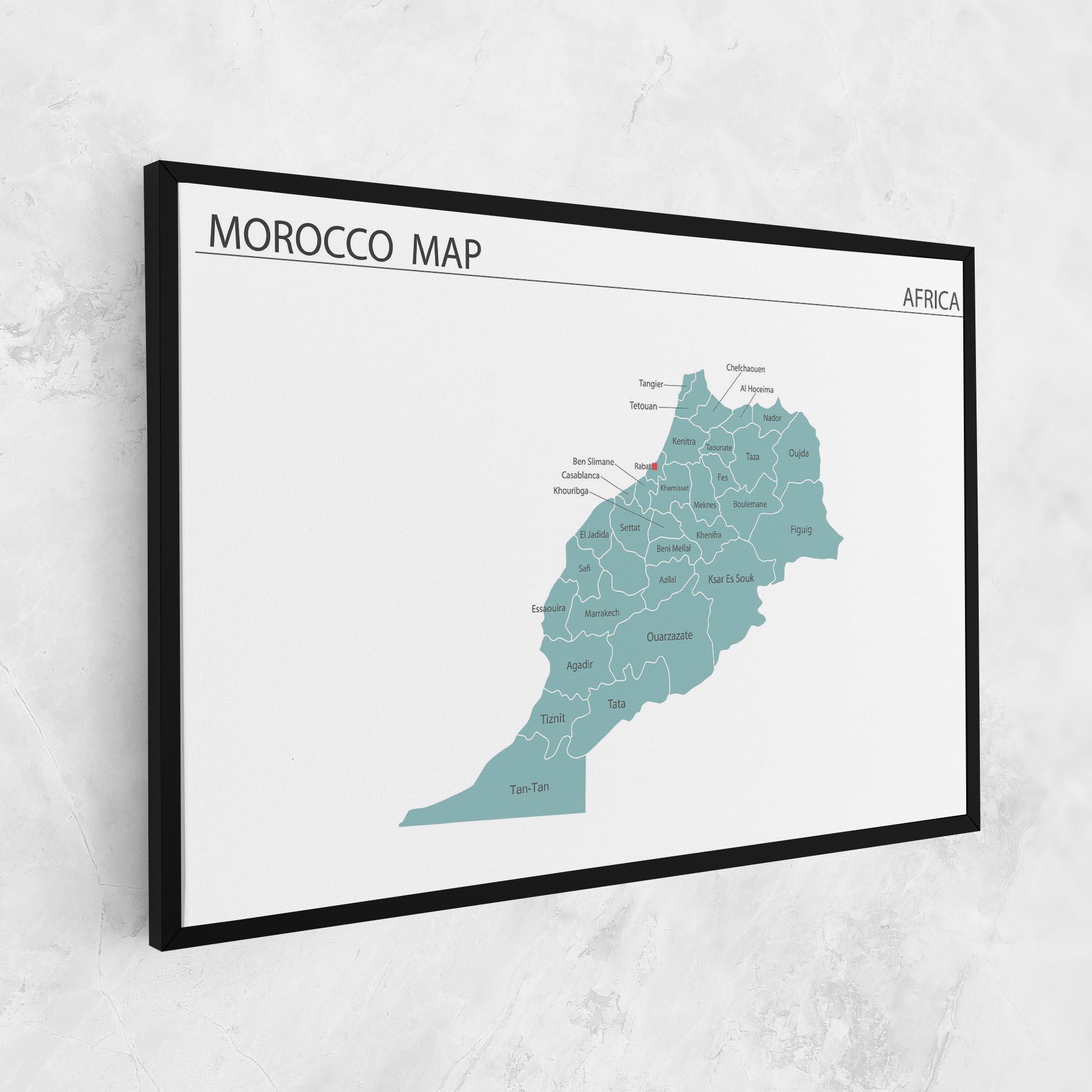 Tablou Canvas Morocco Map mockup 1