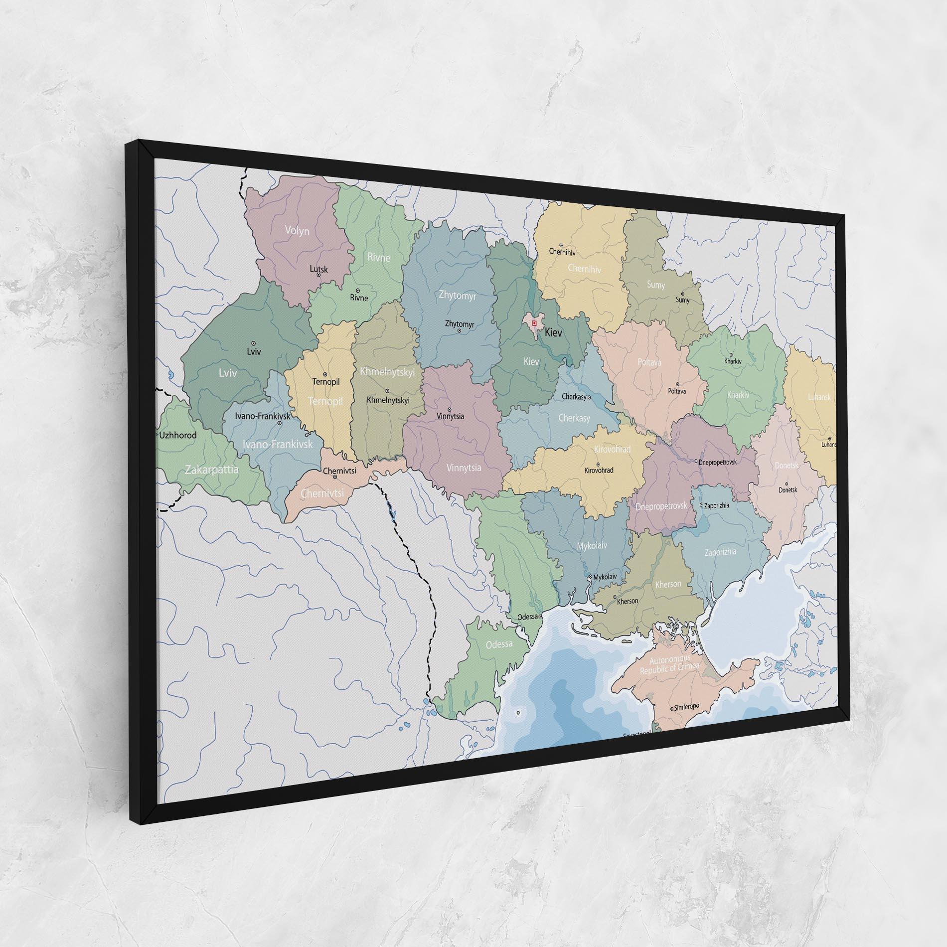 Tablou Canvas Ukraine Map mockup 1