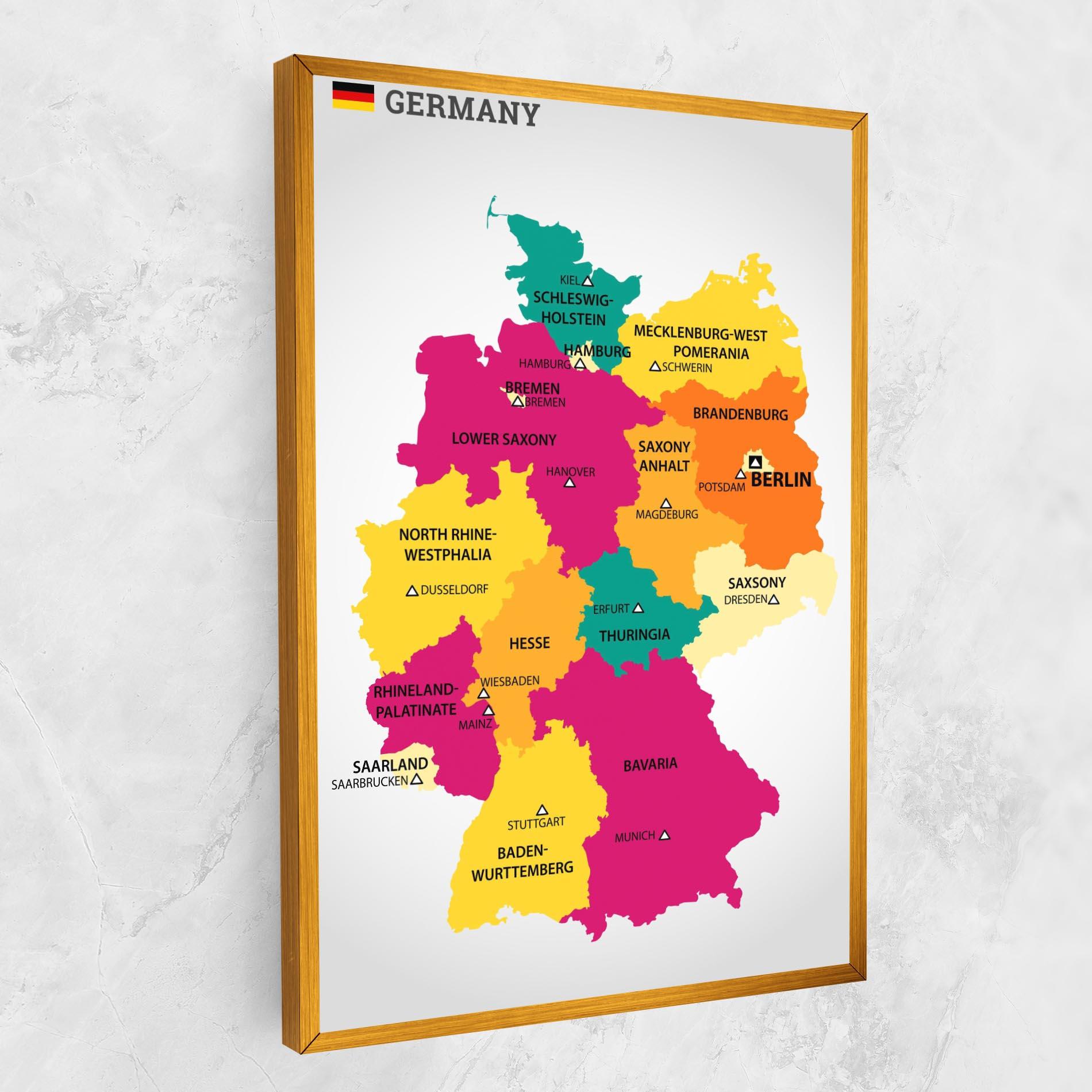 Tablou Canvas Germany Color Map mockup 1