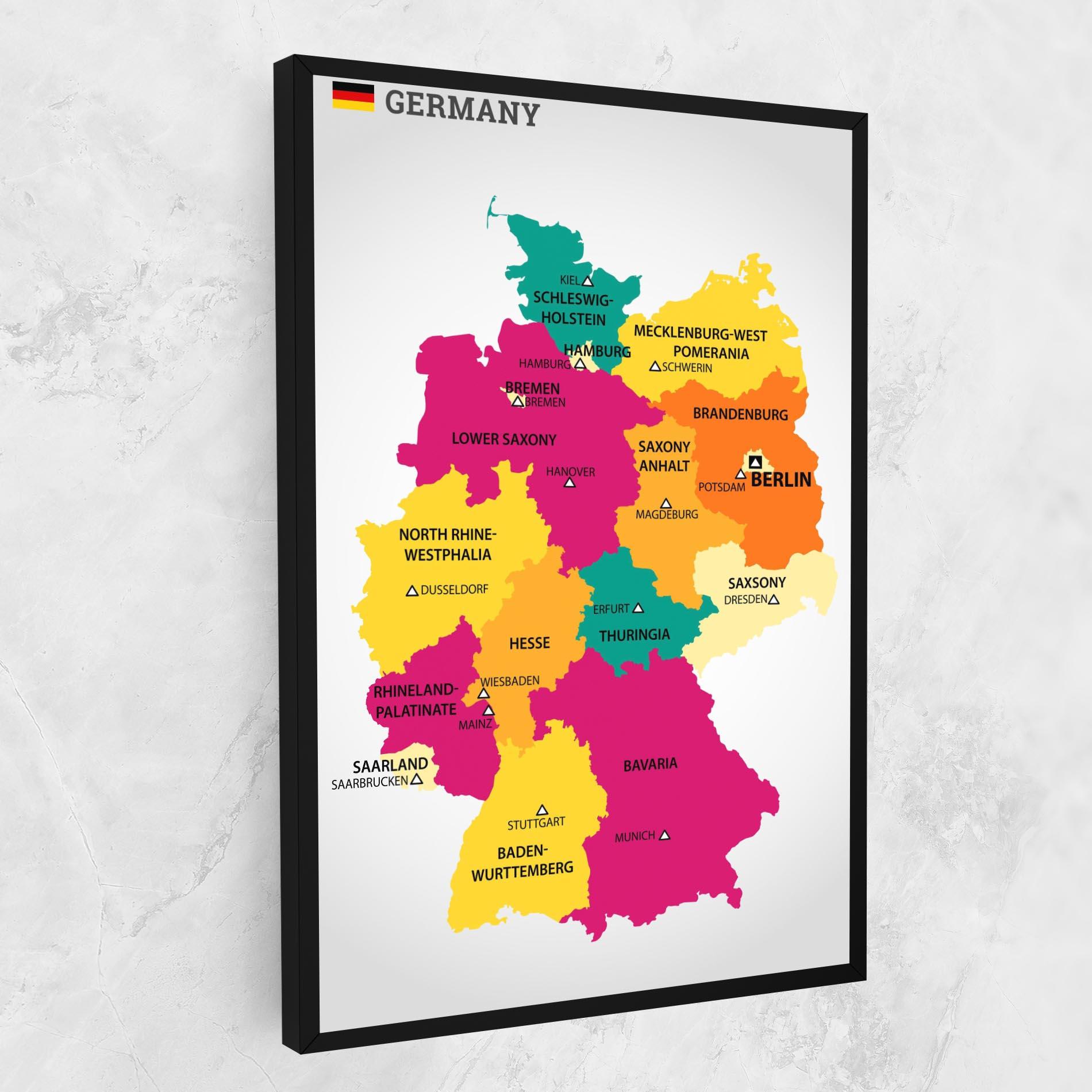Tablou Canvas Germany Color Map mockup 1
