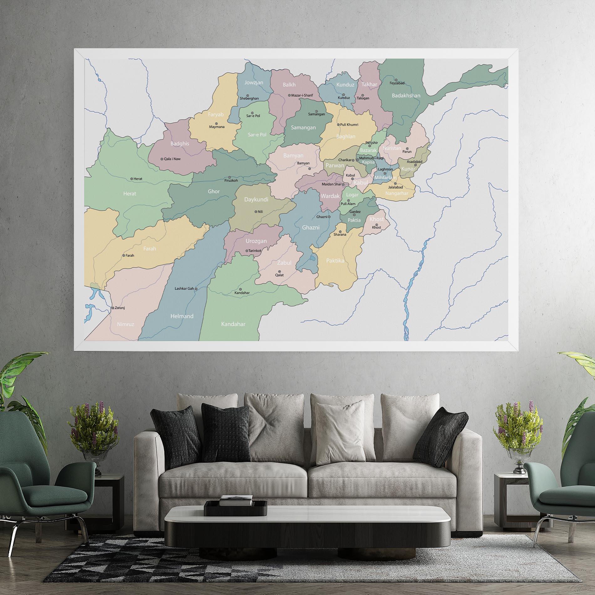Tablou Canvas Afghanistan Map mockup 7