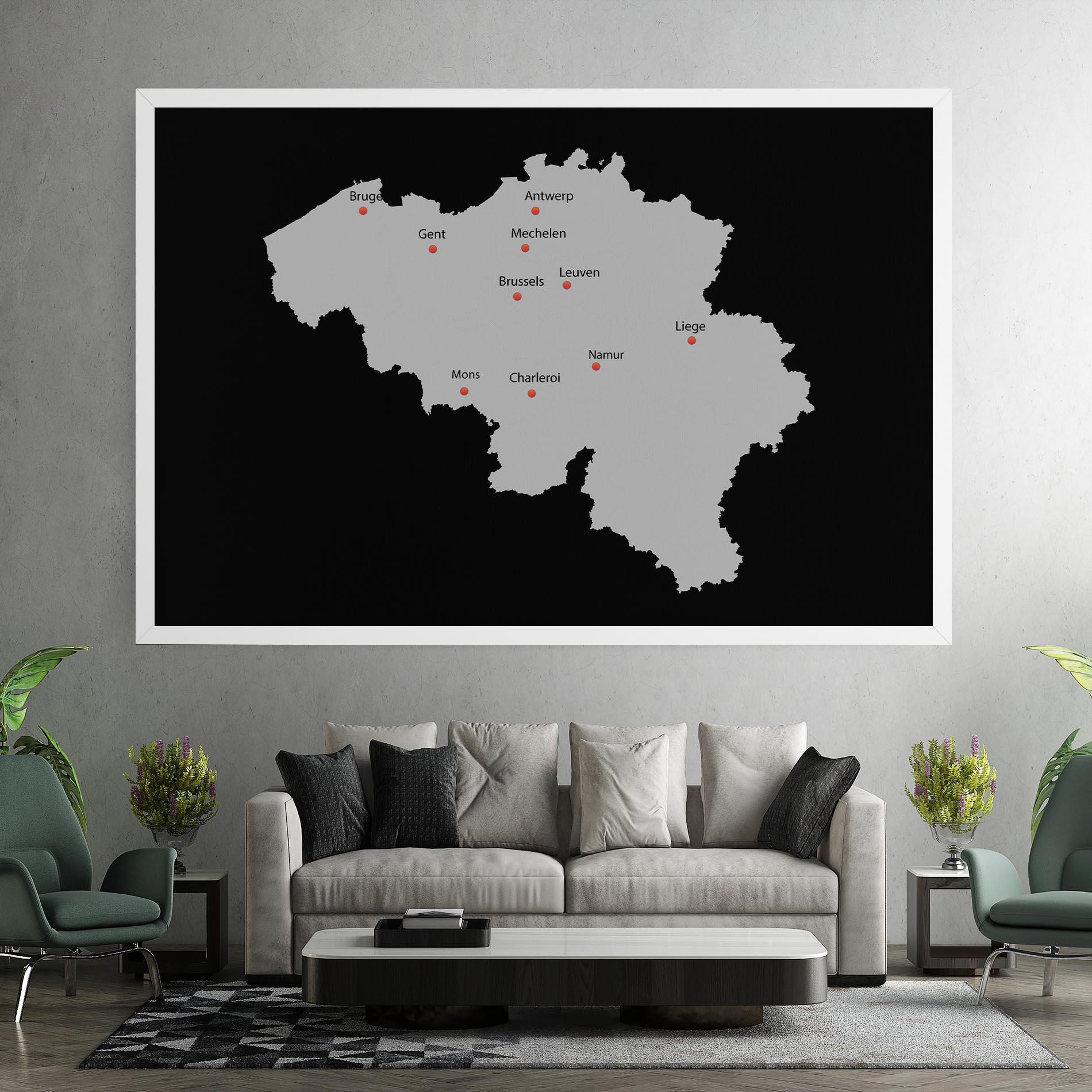 Tablou Canvas Belgium Map mockup 7