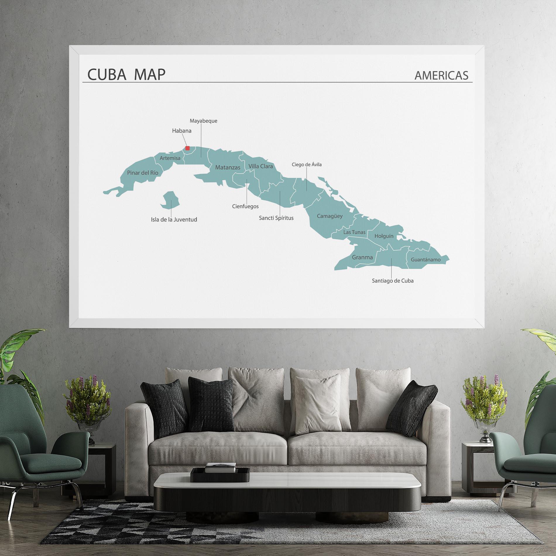 Tablou Canvas Cuba Map mockup 7