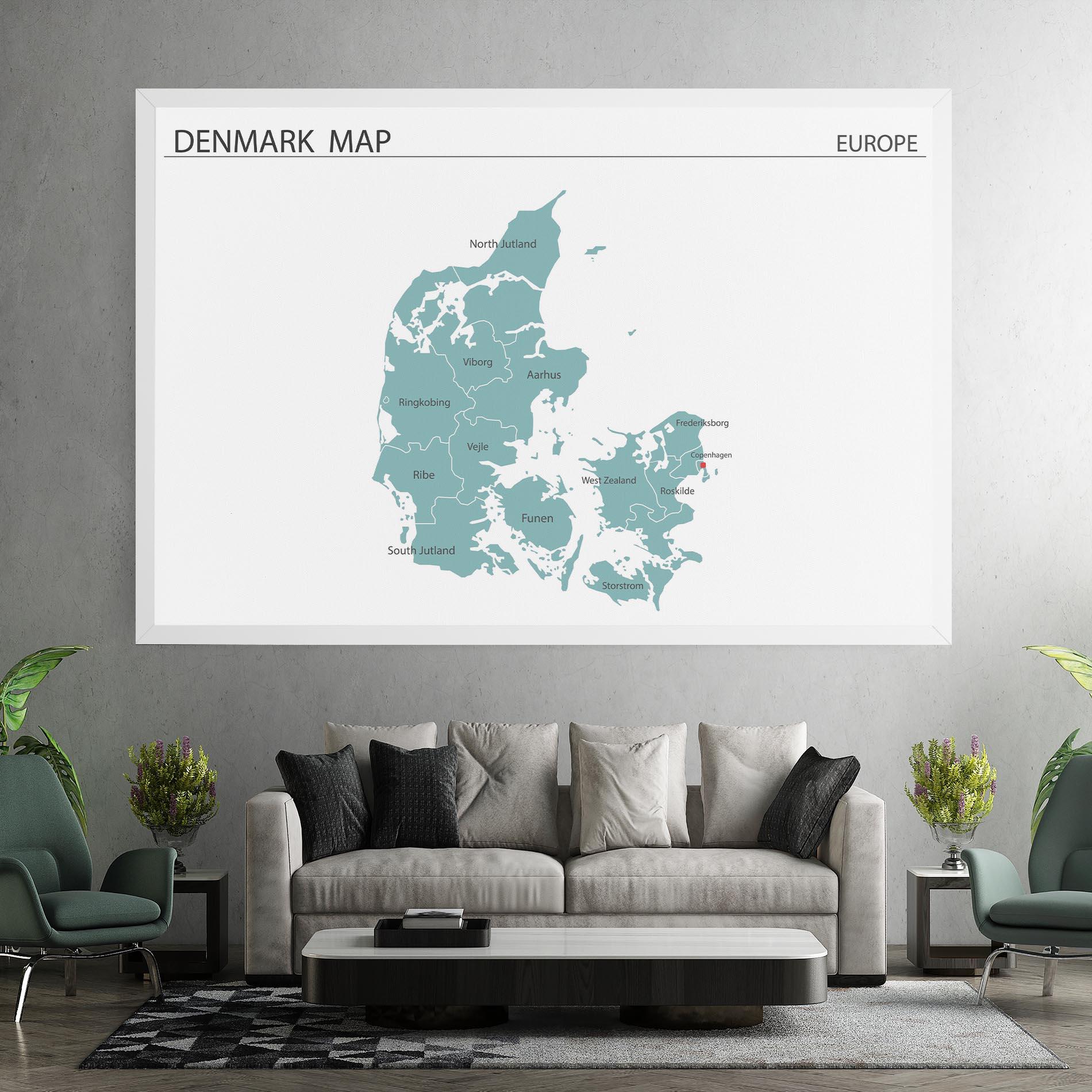 Tablou Canvas Denmark Map mockup 7