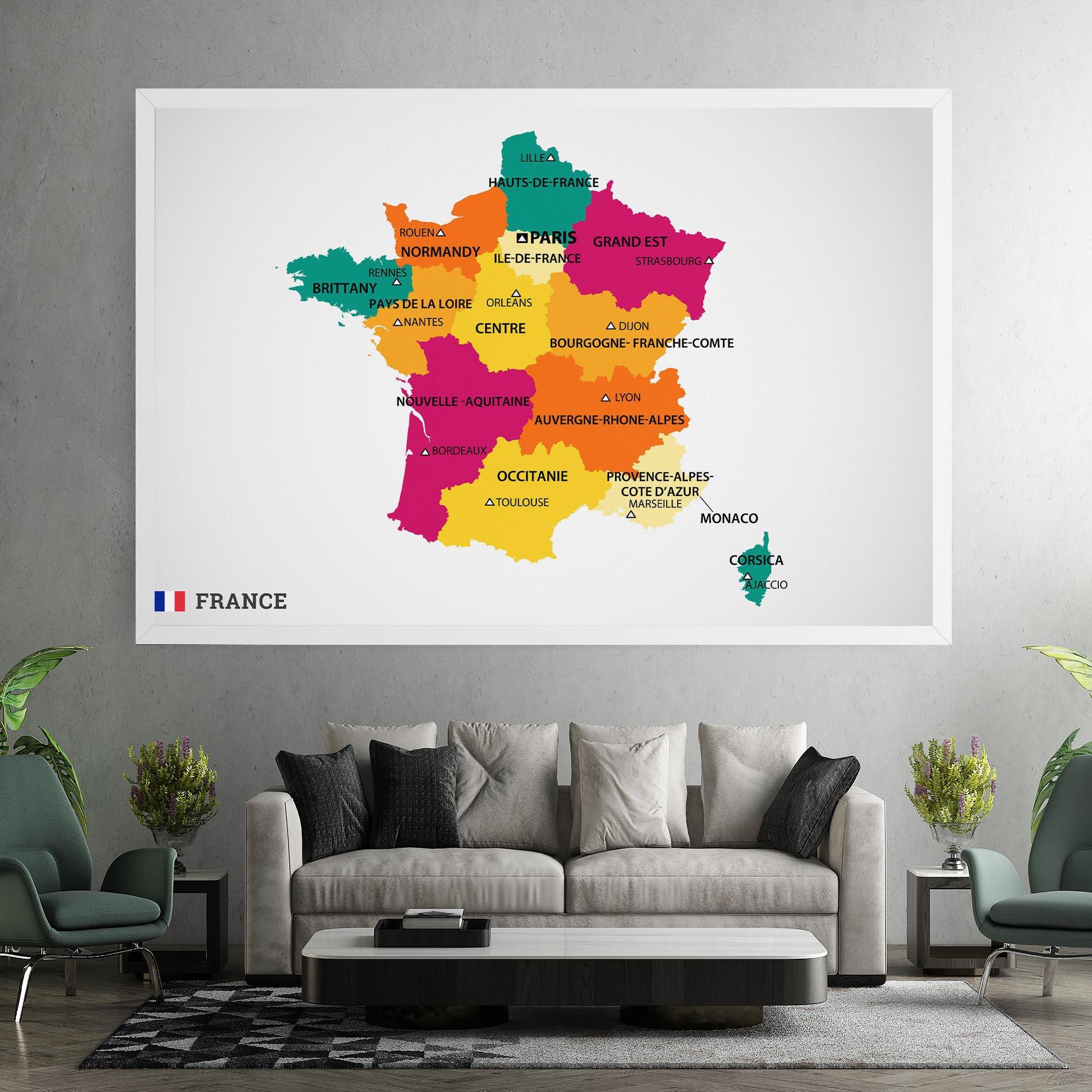 Tablou Canvas France Color Map mockup 7