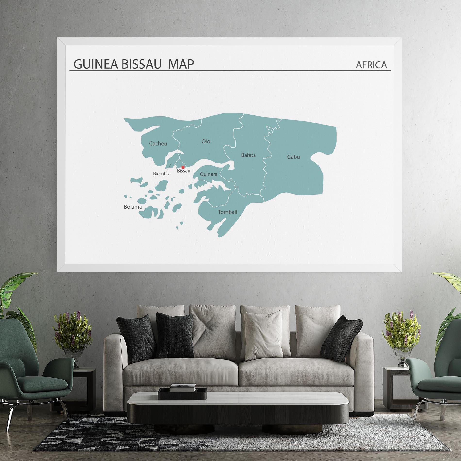 Tablou Canvas Guinea Bissau Map mockup 7