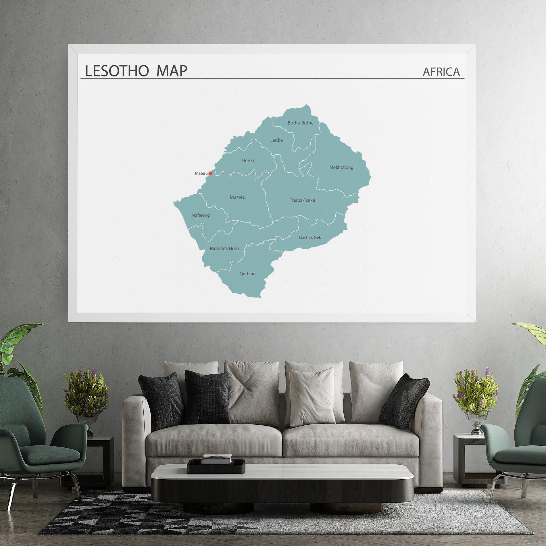 Tablou Canvas Lesotho Map mockup 7