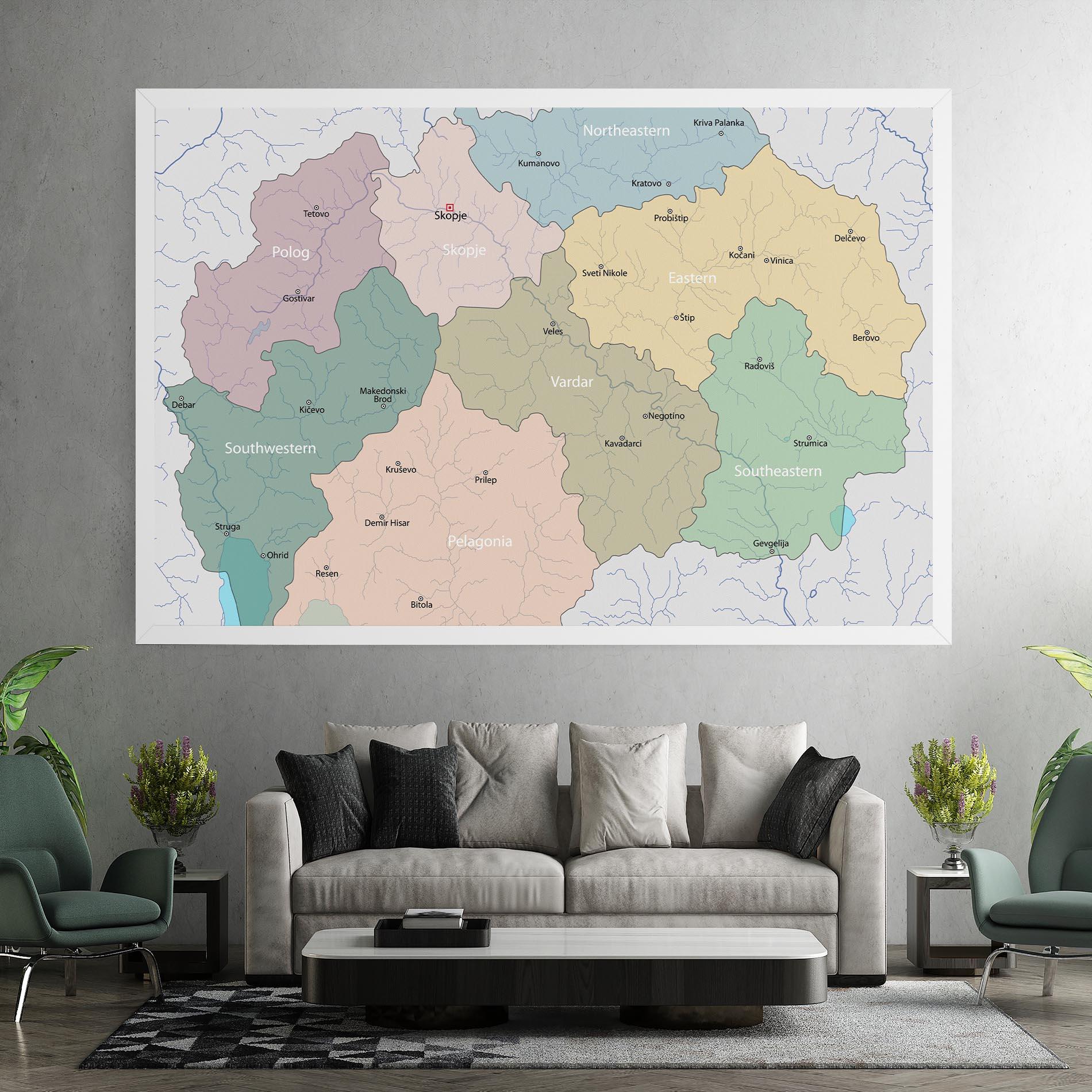 Tablou Canvas North Macedonia Map mockup 7