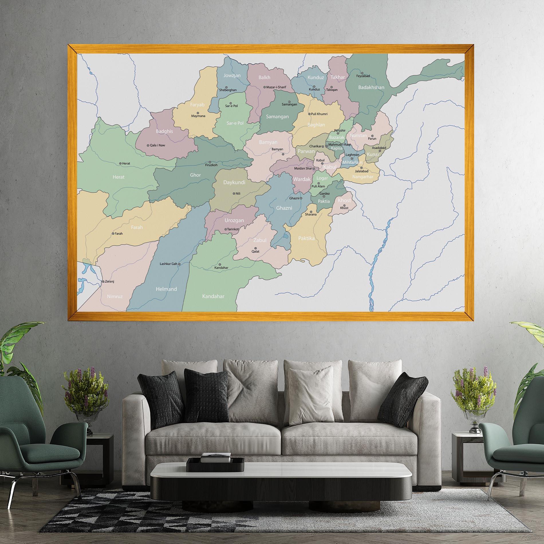 Tablou Canvas Afghanistan Map mockup 7