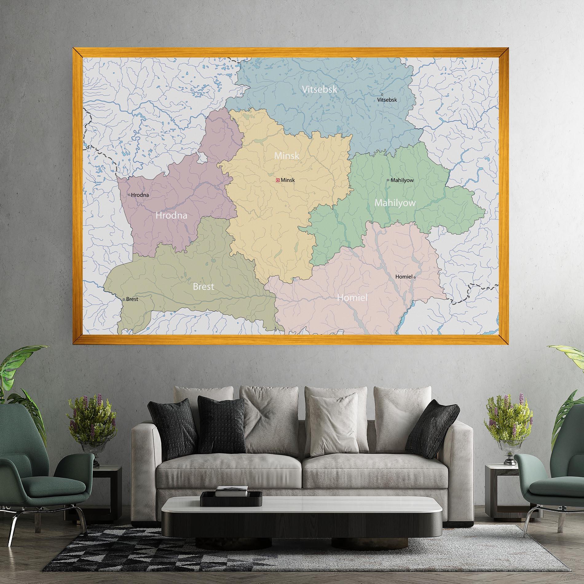 Tablou Canvas Belarus Map mockup 7