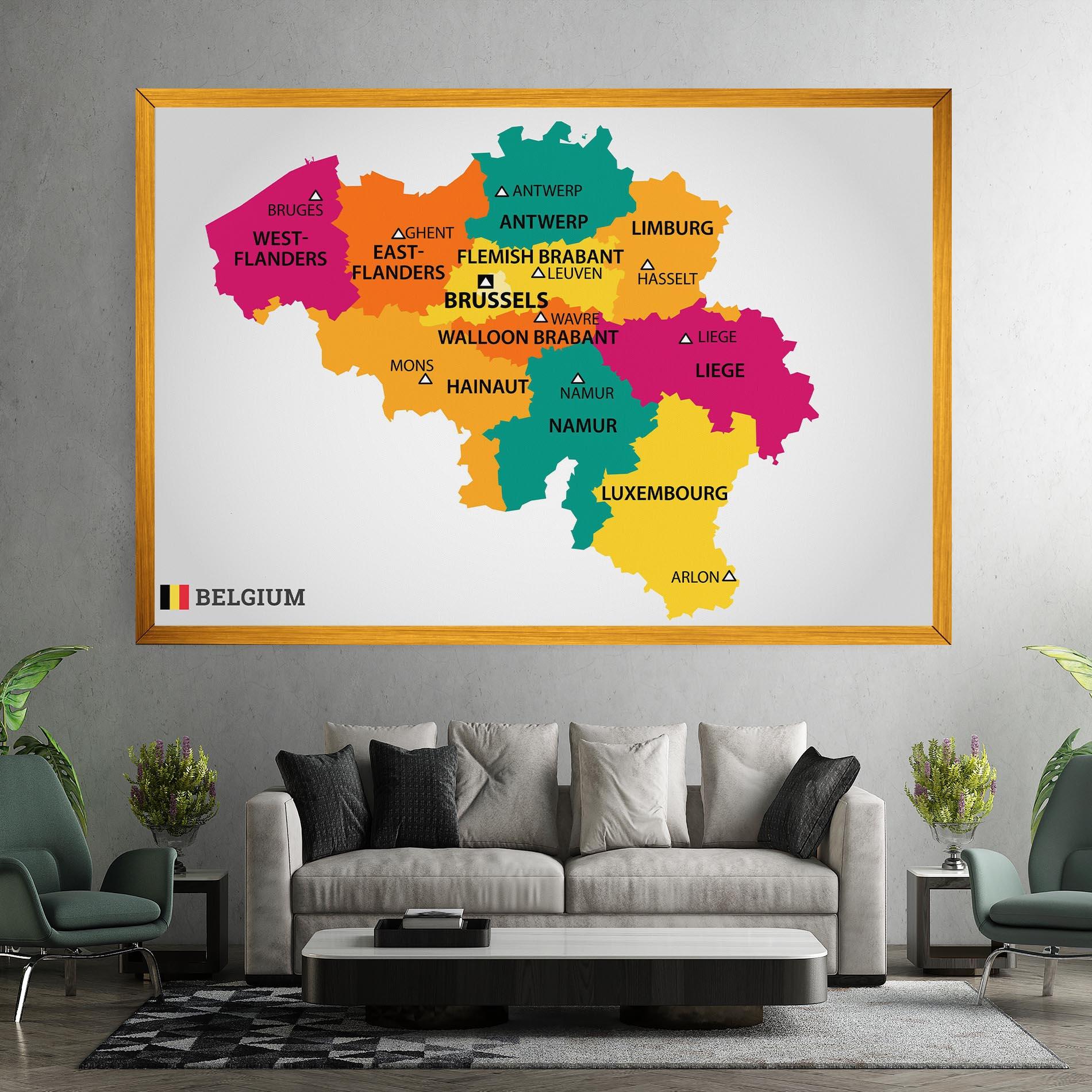 Tablou Canvas Belgium Color Map mockup 7