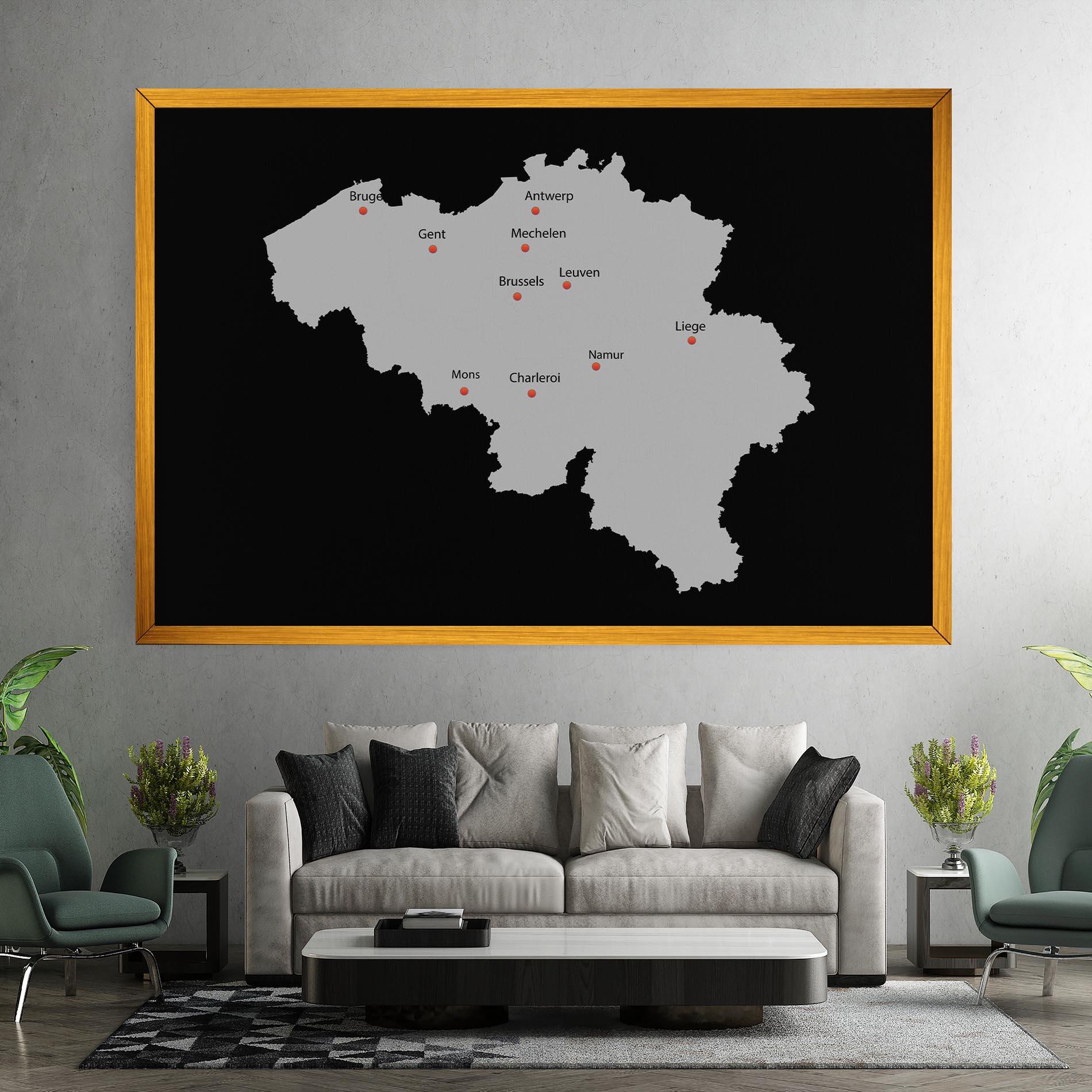 Tablou Canvas Belgium Map mockup 7