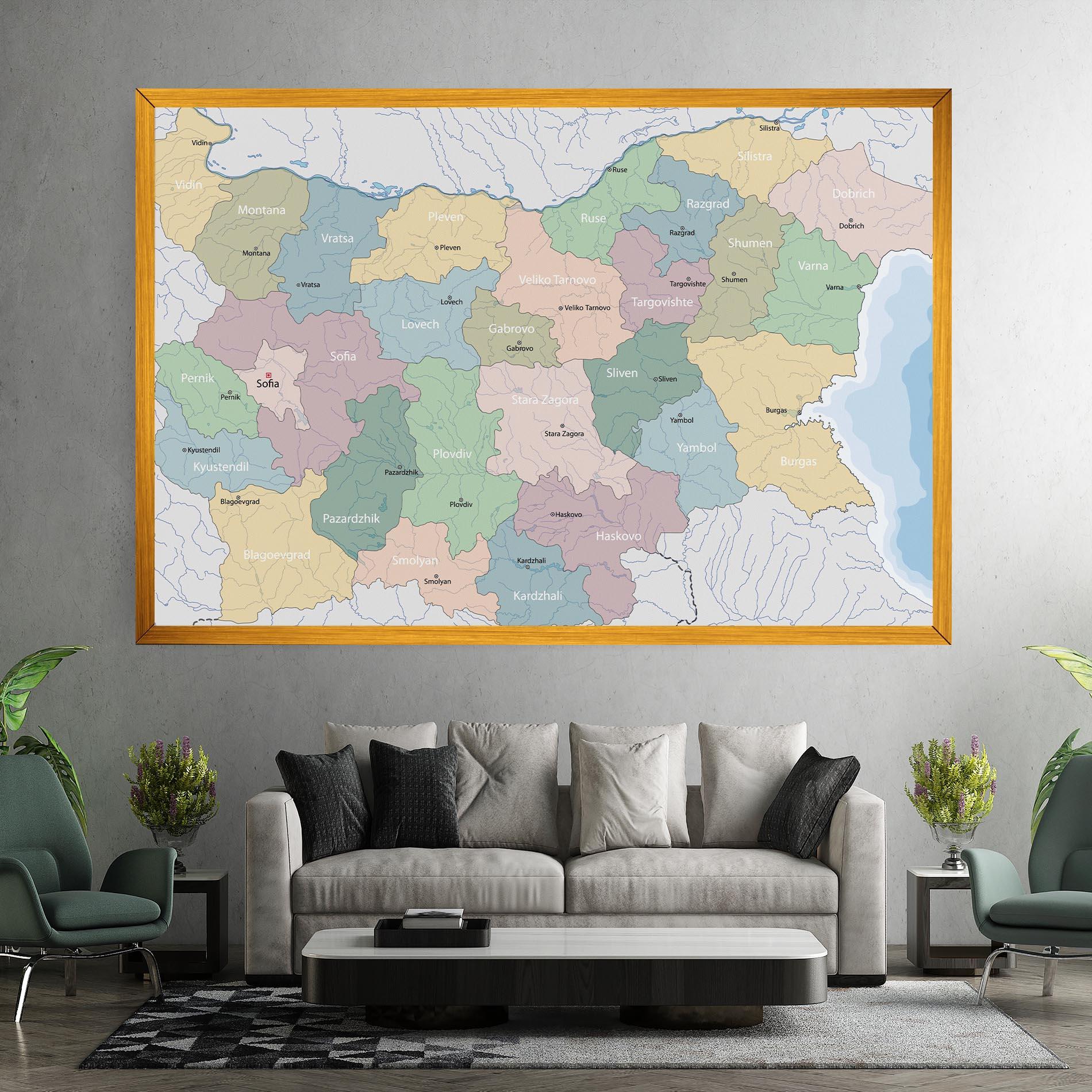 Tablou Canvas Bulgaria Map mockup 7