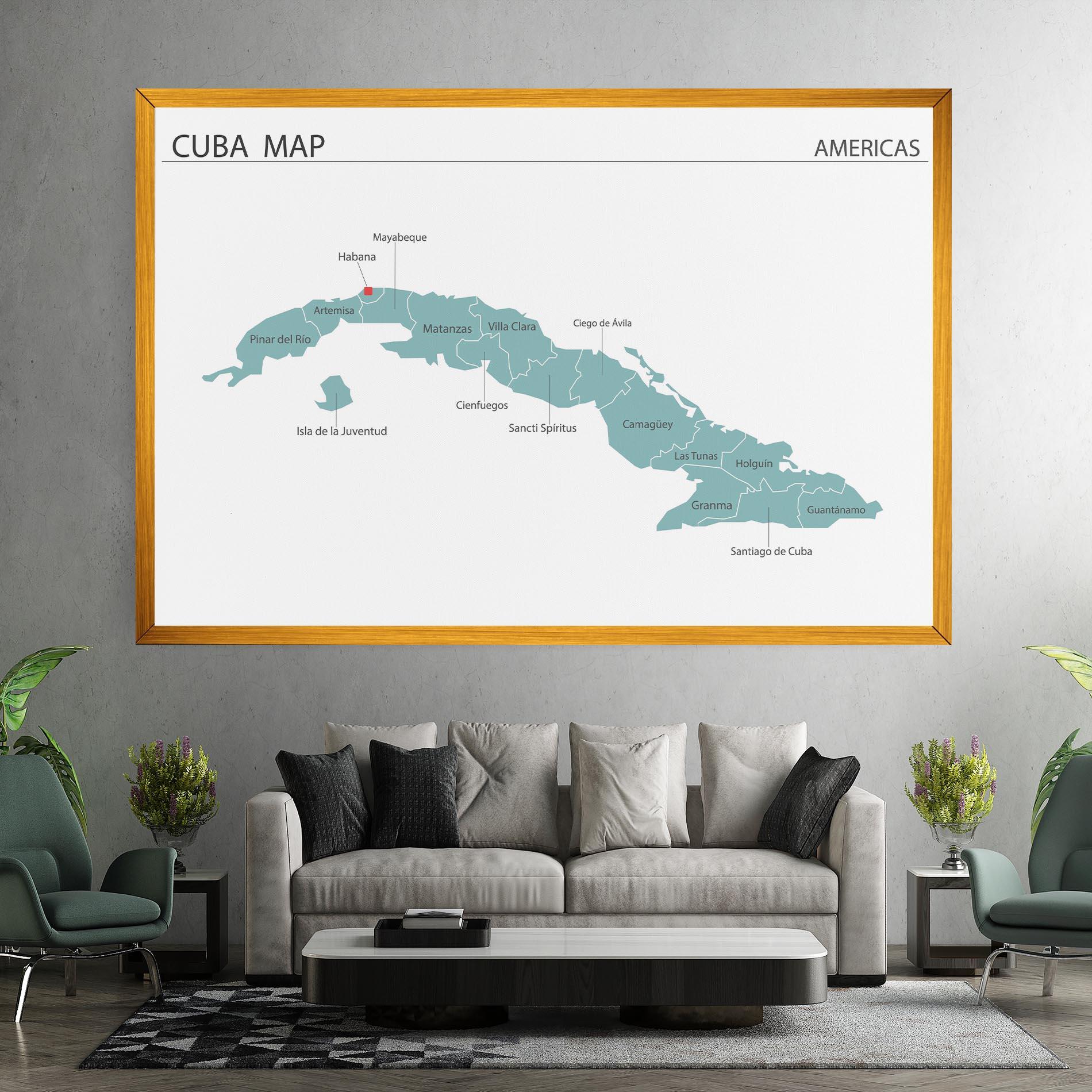 Tablou Canvas Cuba Map mockup 7