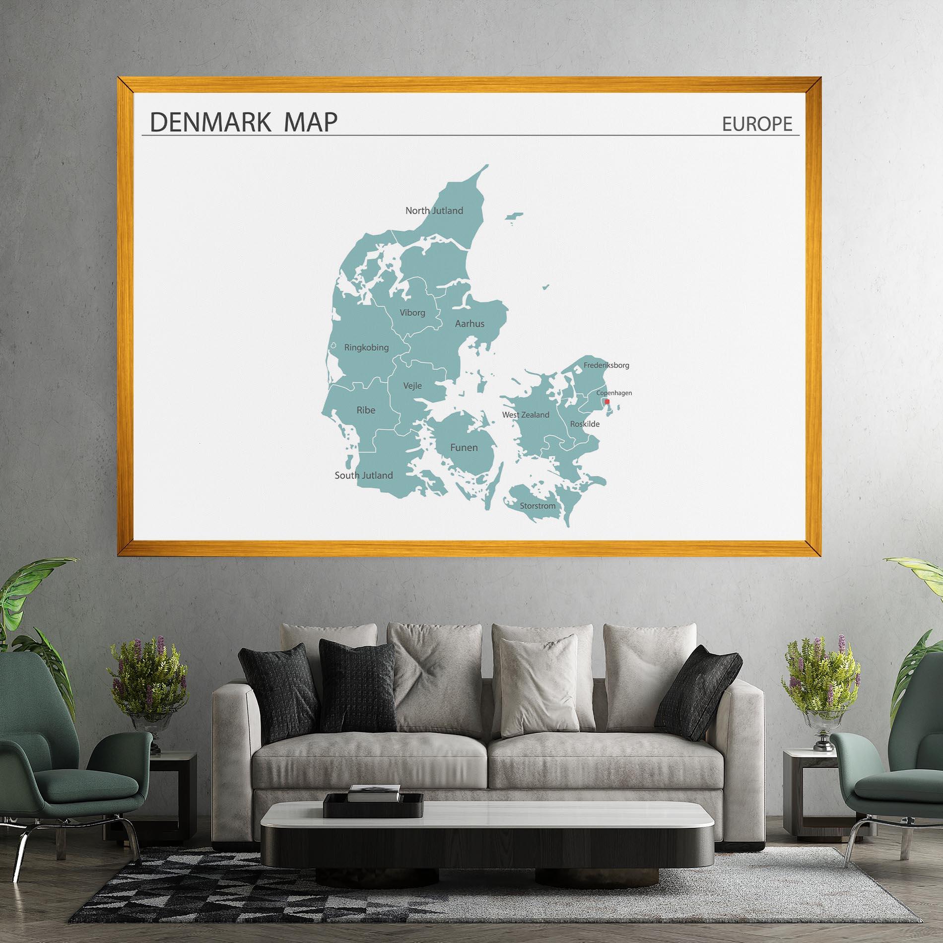 Tablou Canvas Denmark Map mockup 7