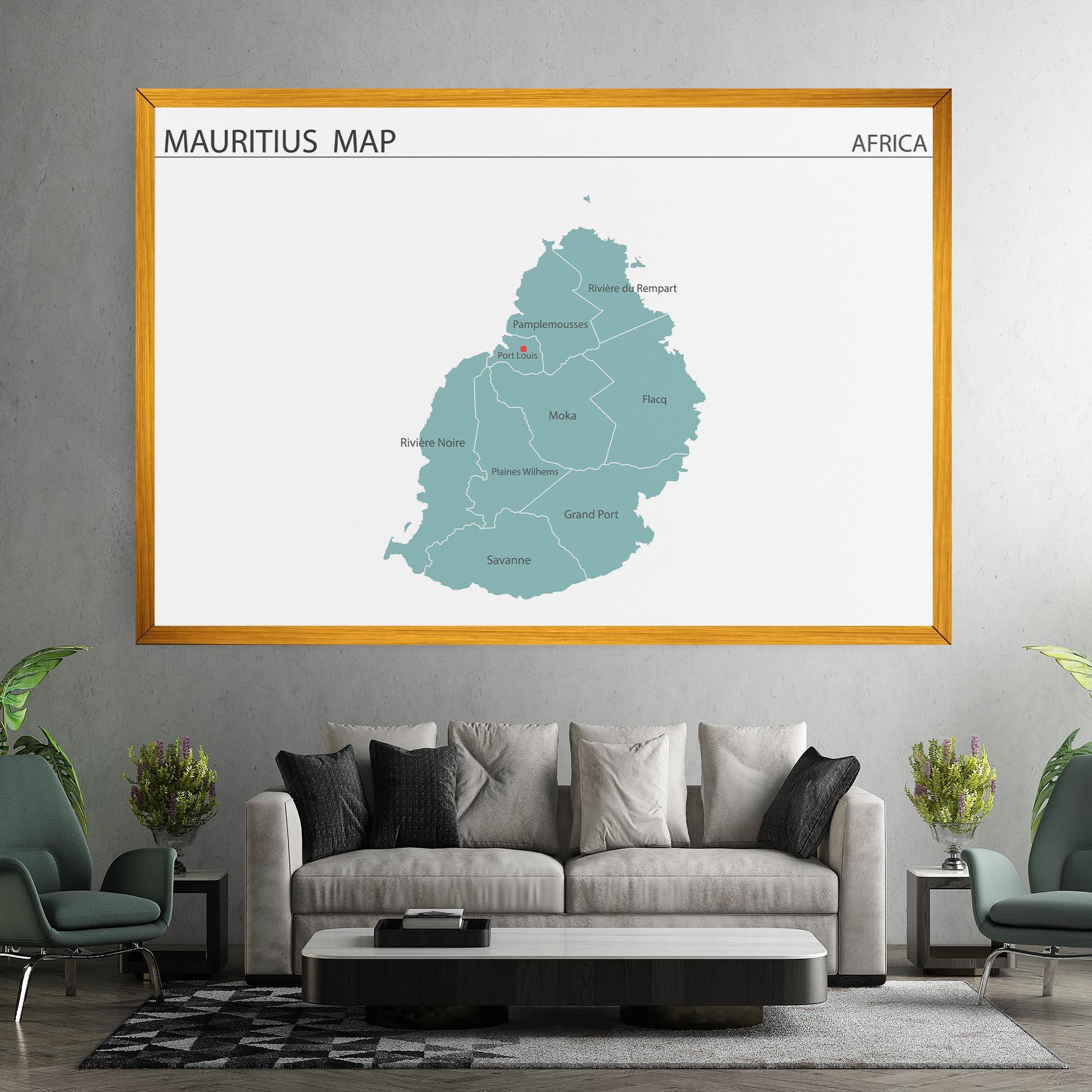 Tablou Canvas Mauritius Map mockup 7