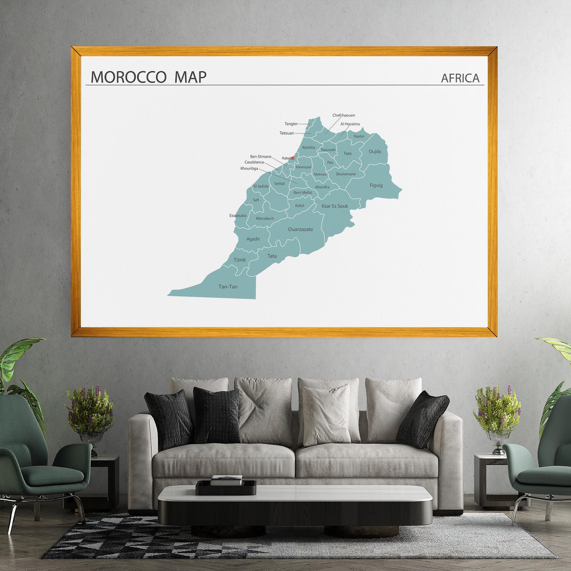 Tablou Canvas Morocco Map mockup 7