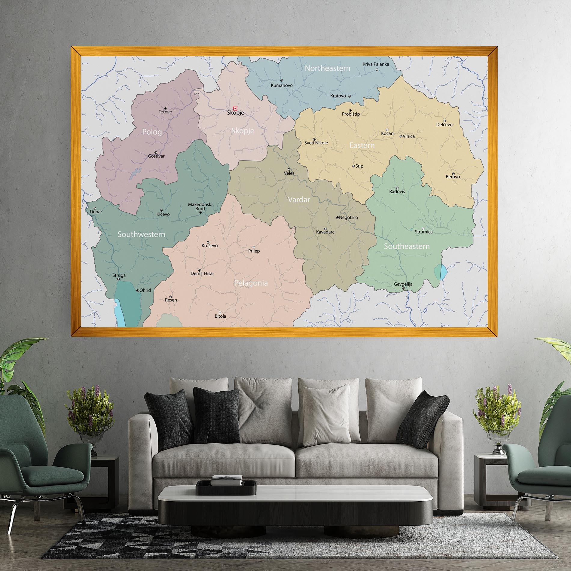 Tablou Canvas North Macedonia Map mockup 7