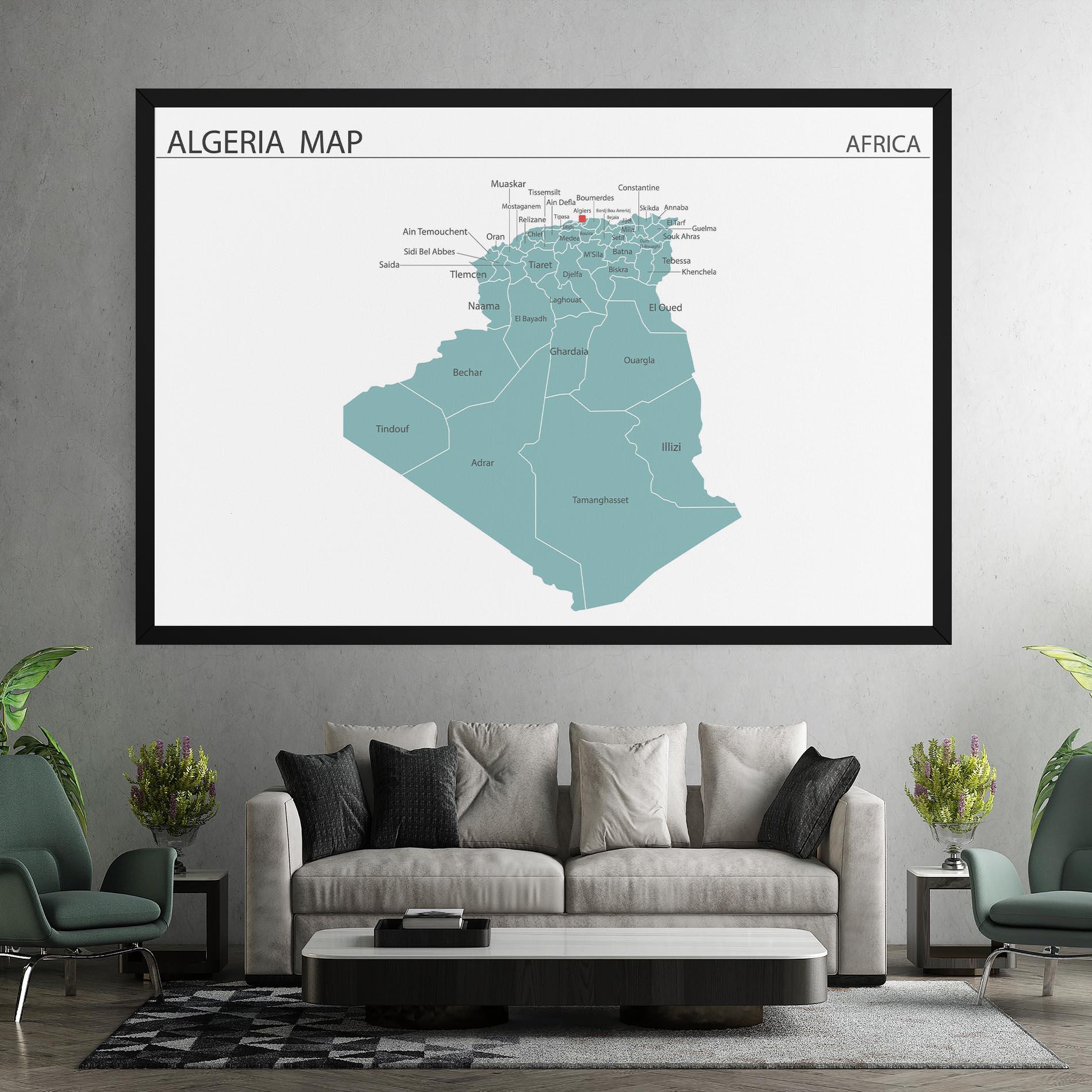 Tablou Canvas Algeria Map mockup 7