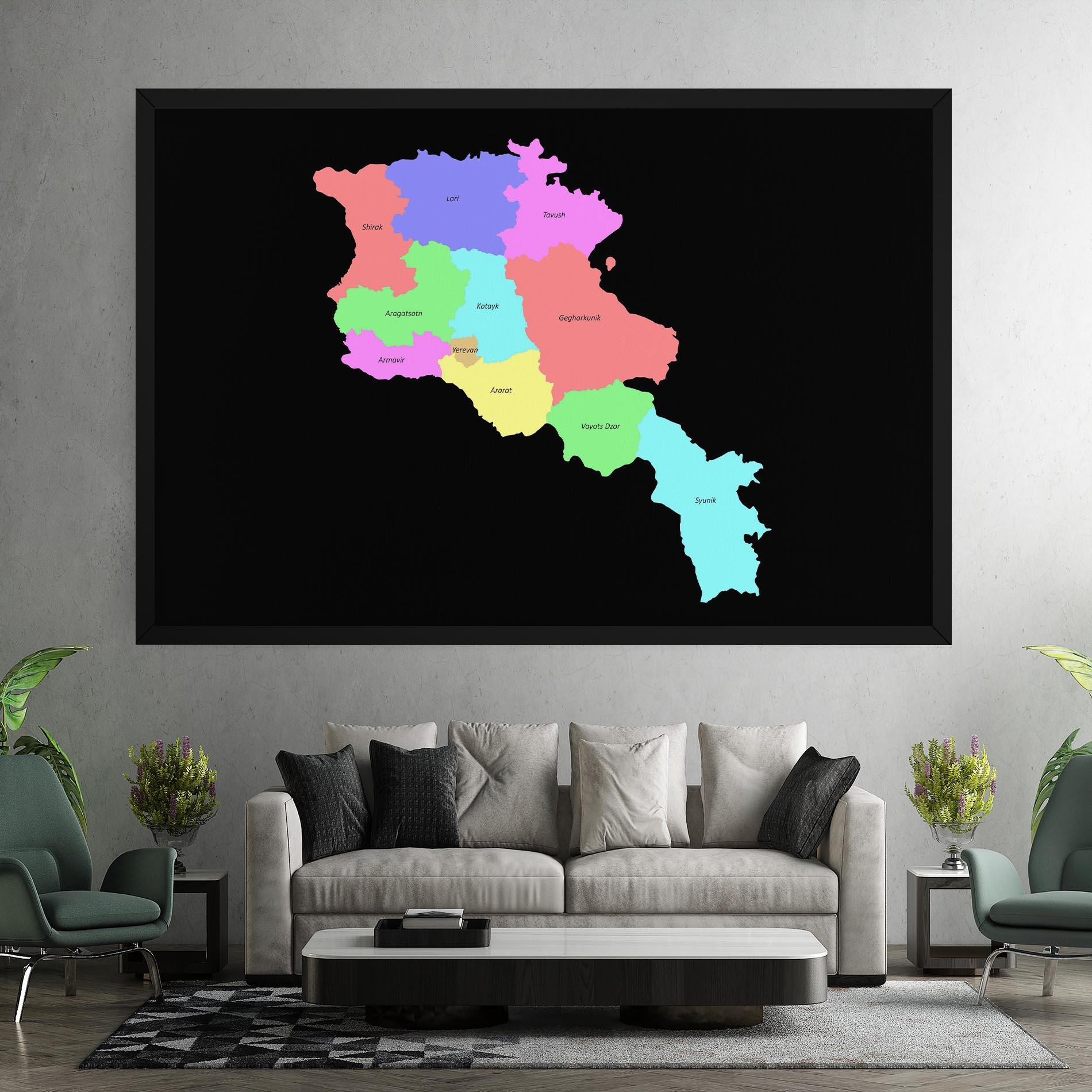 Tablou Canvas Armenia Map mockup 7