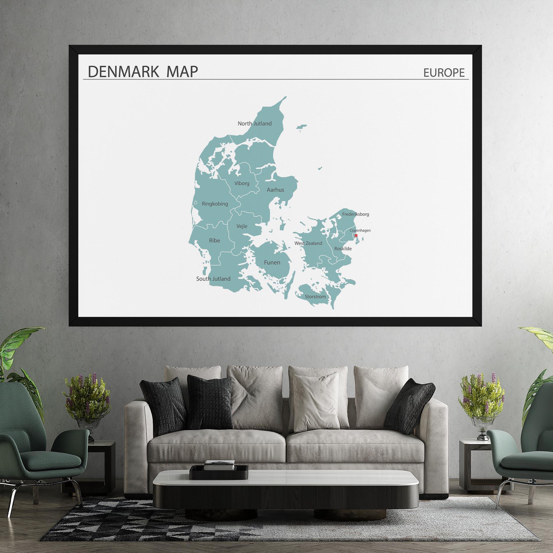Tablou Canvas Denmark Map mockup 7