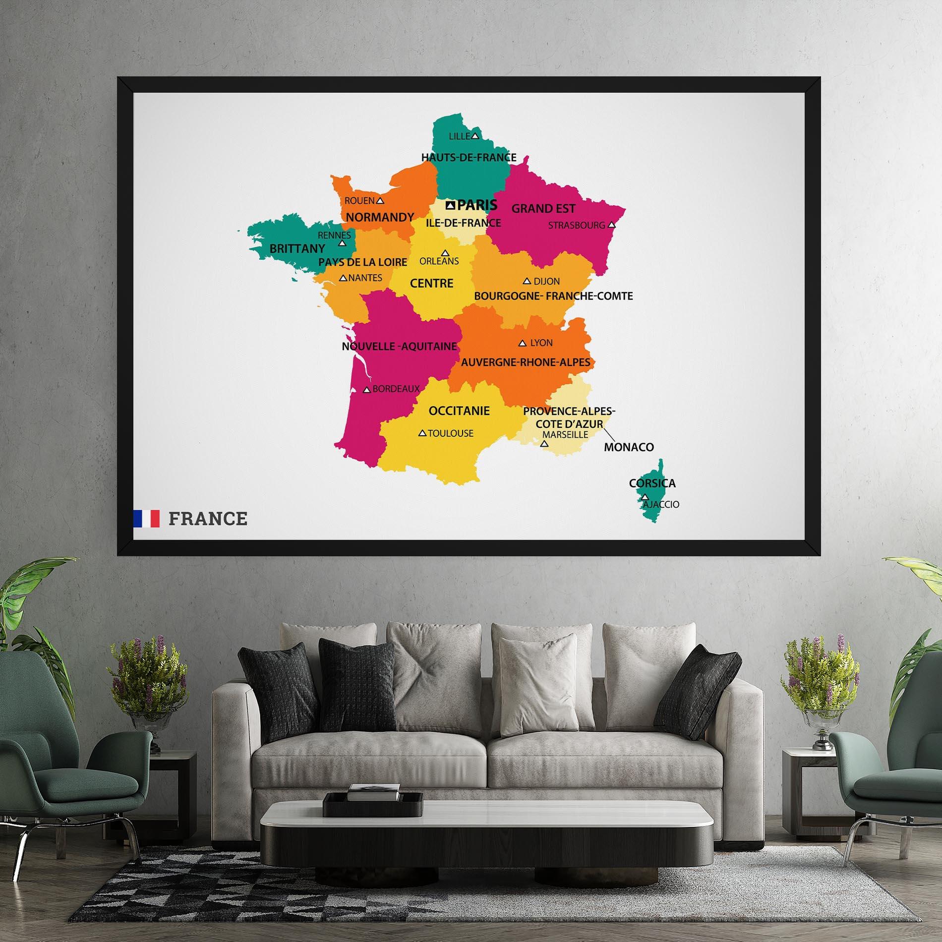Tablou Canvas France Color Map mockup 7