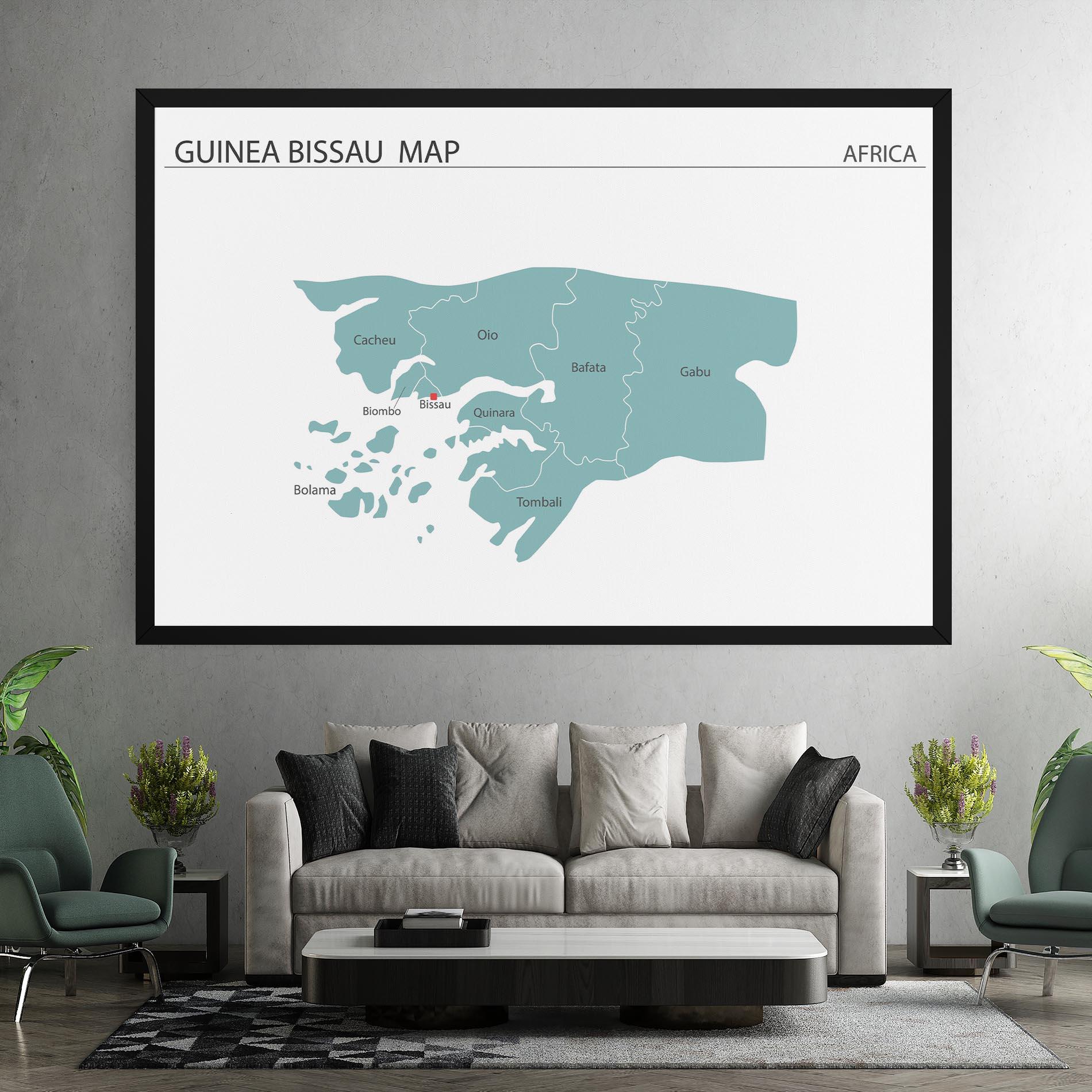 Tablou Canvas Guinea Bissau Map mockup 7