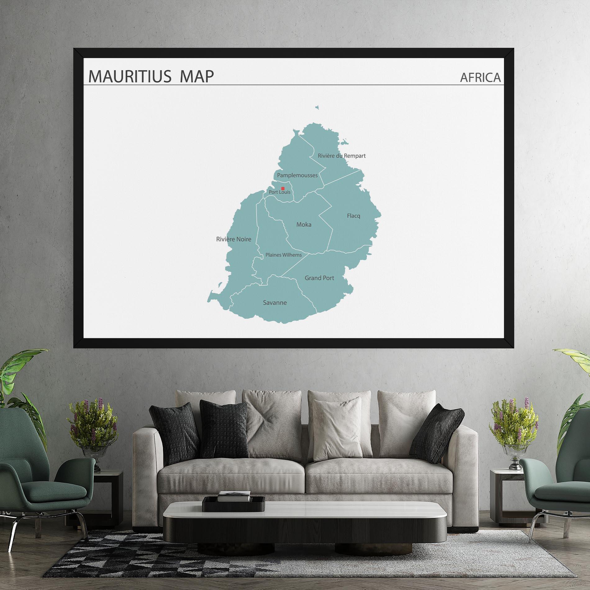 Tablou Canvas Mauritius Map mockup 7