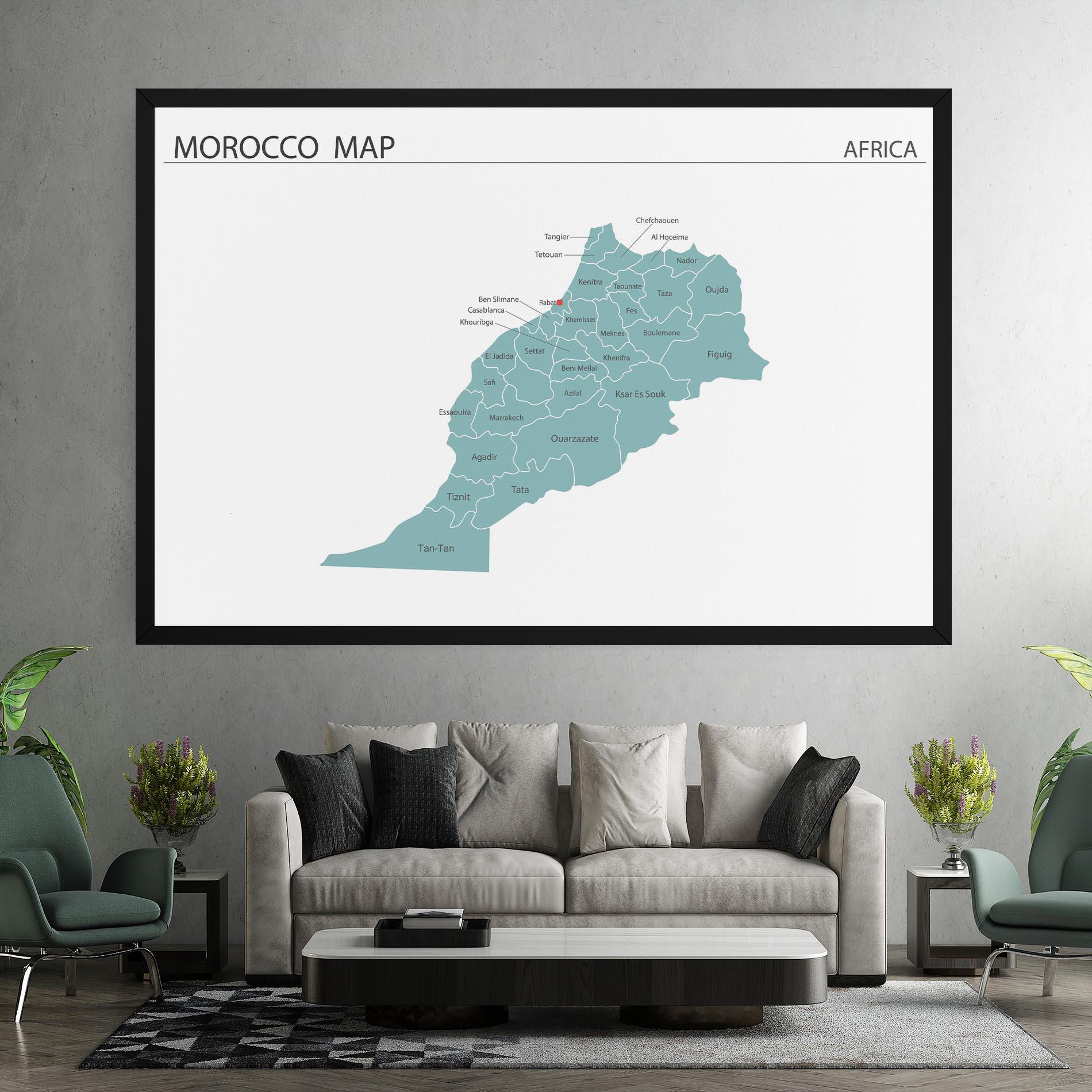 Tablou Canvas Morocco Map mockup 7