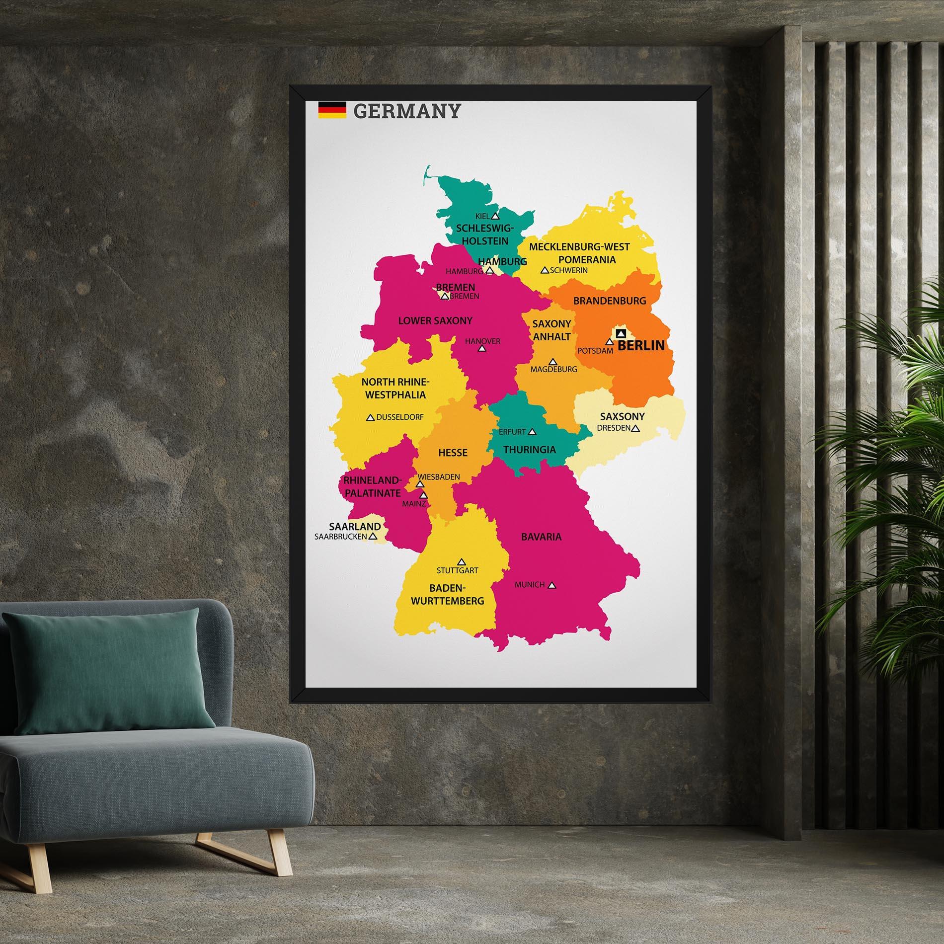 Tablou Canvas Germany Color Map mockup 7