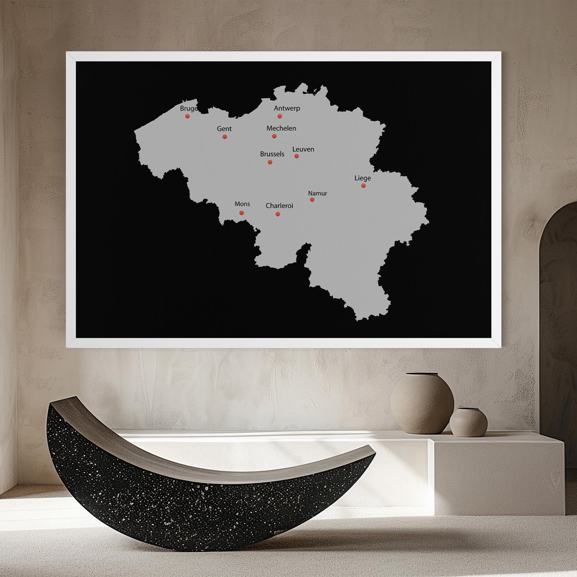 Tablou Canvas Belgium Map mockup 8