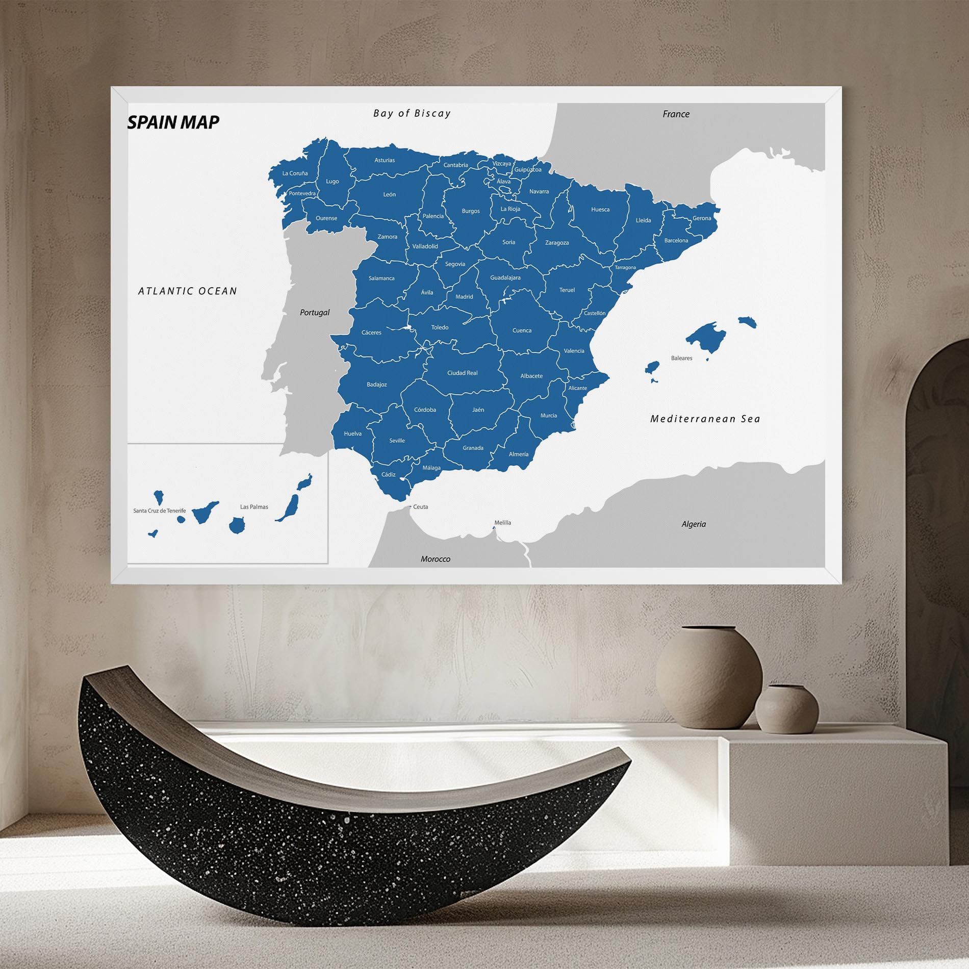 Spain Blue Map mockup 8