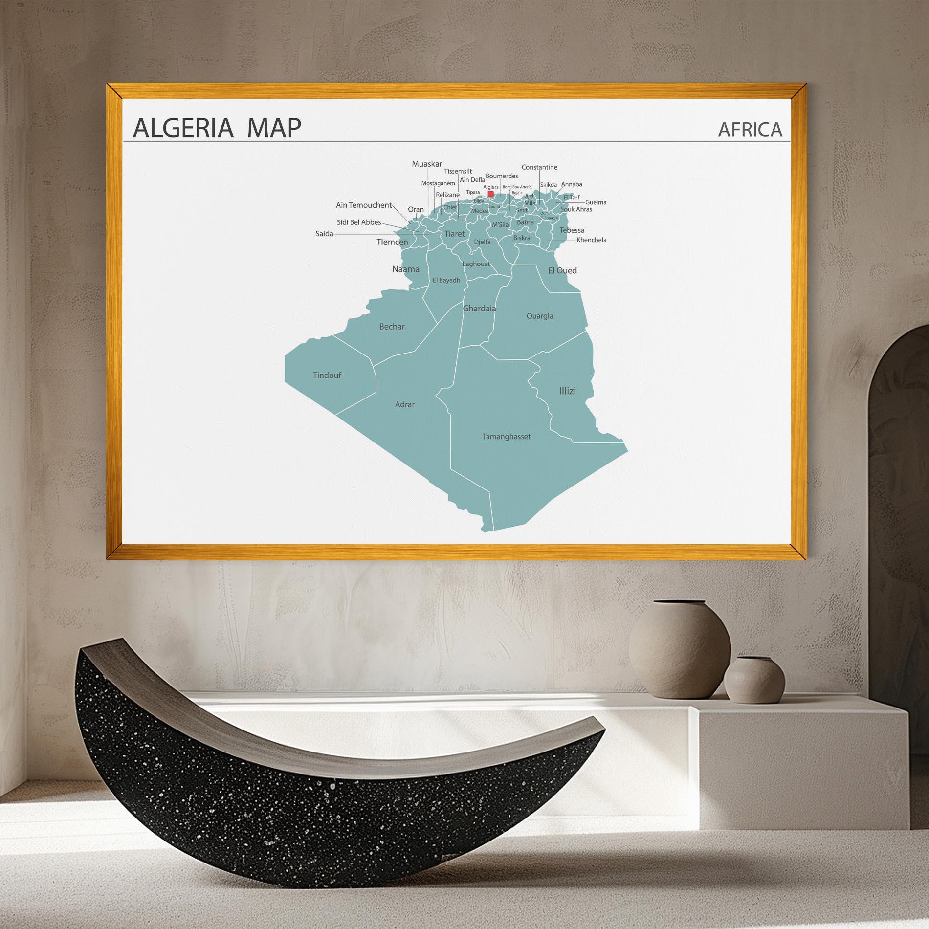 Tablou Canvas Algeria Map mockup 8