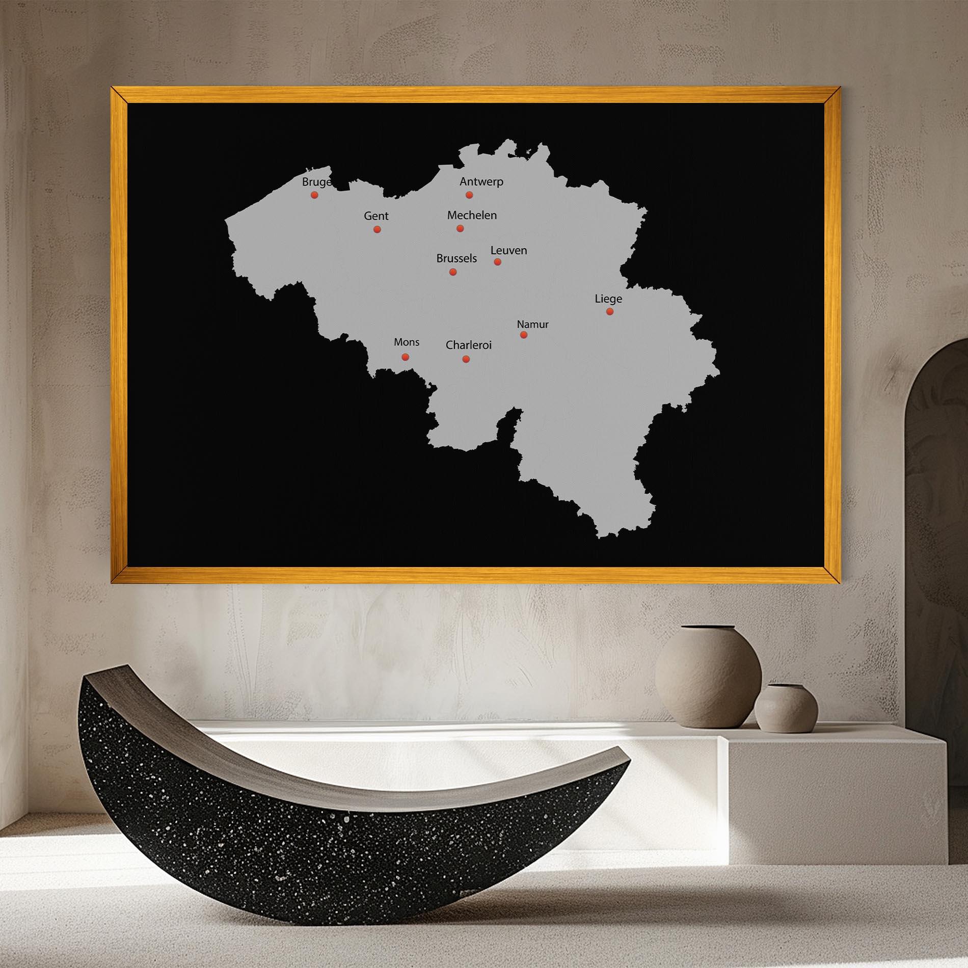 Tablou Canvas Belgium Map mockup 8