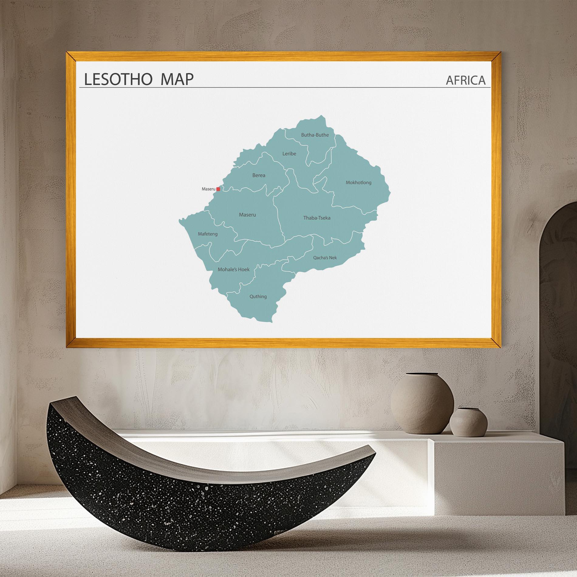 Tablou Canvas Lesotho Map mockup 8