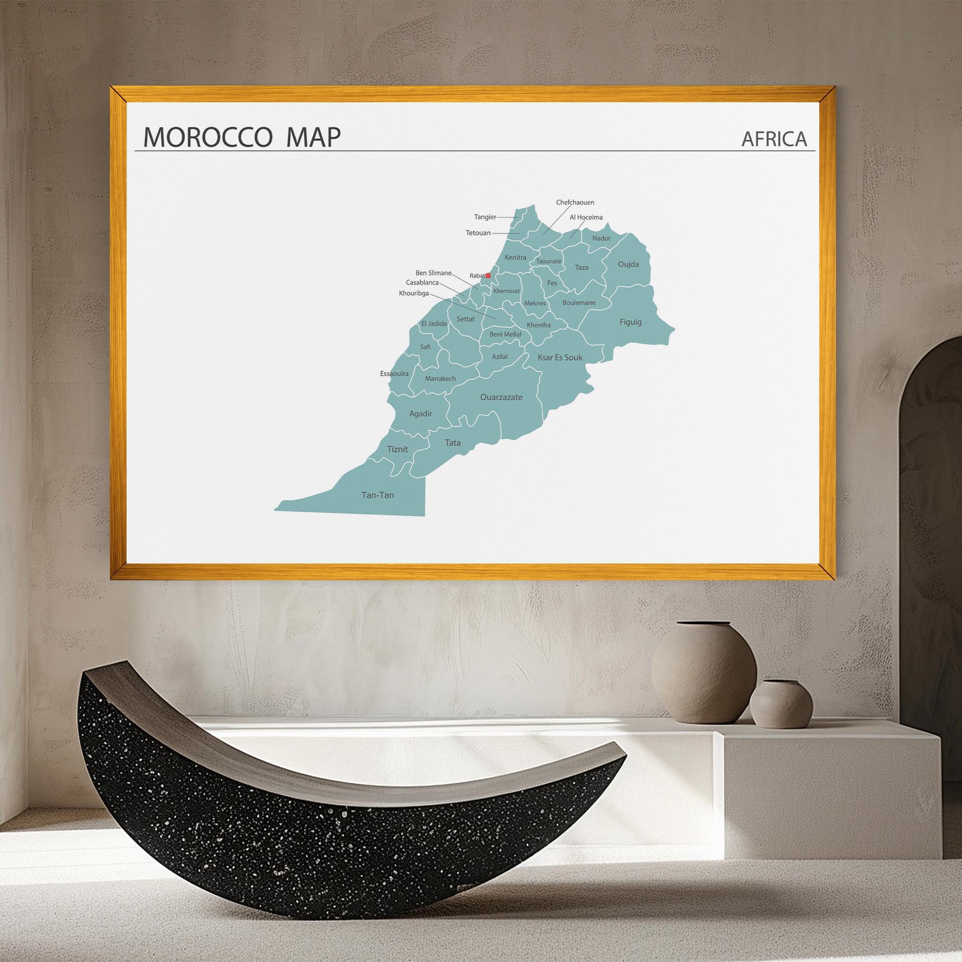 Tablou Canvas Morocco Map mockup 8