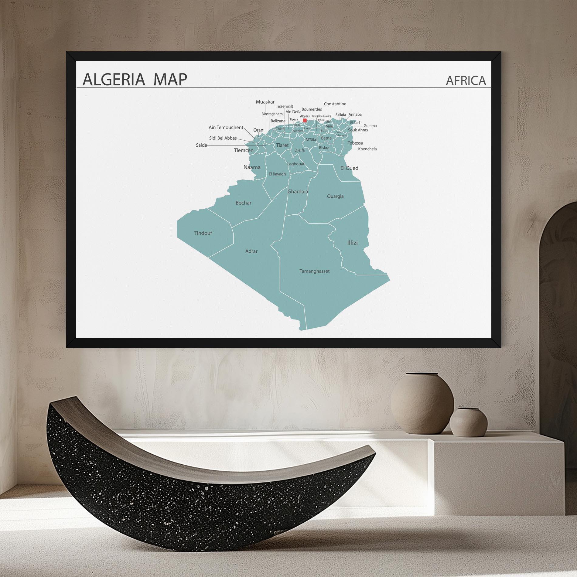 Tablou Canvas Algeria Map mockup 8